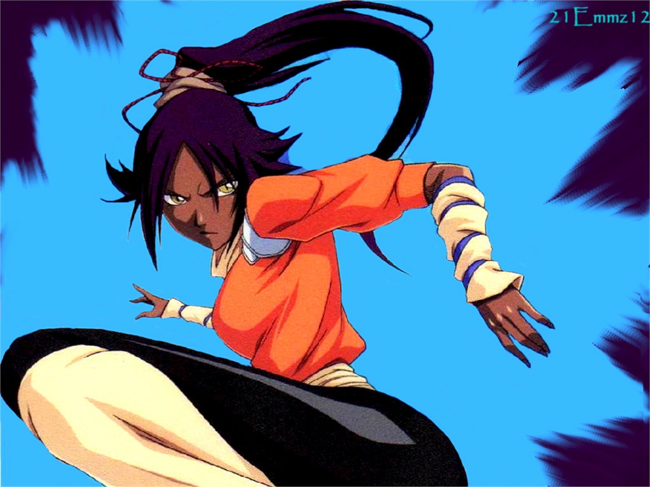 Handy-Wallpaper Bleach, Animes, Yoruichi Shihoin kostenlos herunterladen.