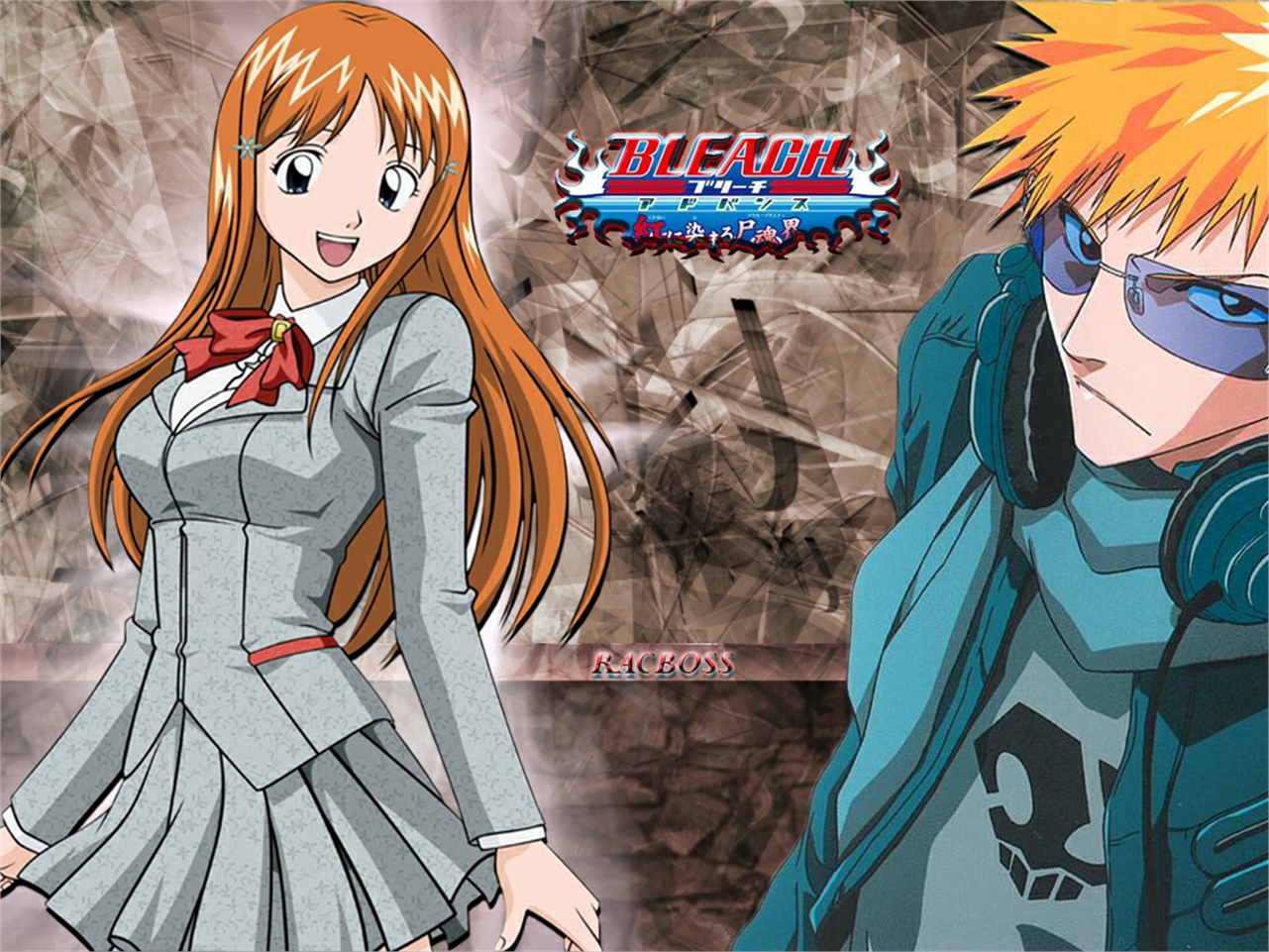 Laden Sie das Bleach, Animes, Ichigo Kurosaki, Orihime Inoue-Bild kostenlos auf Ihren PC-Desktop herunter