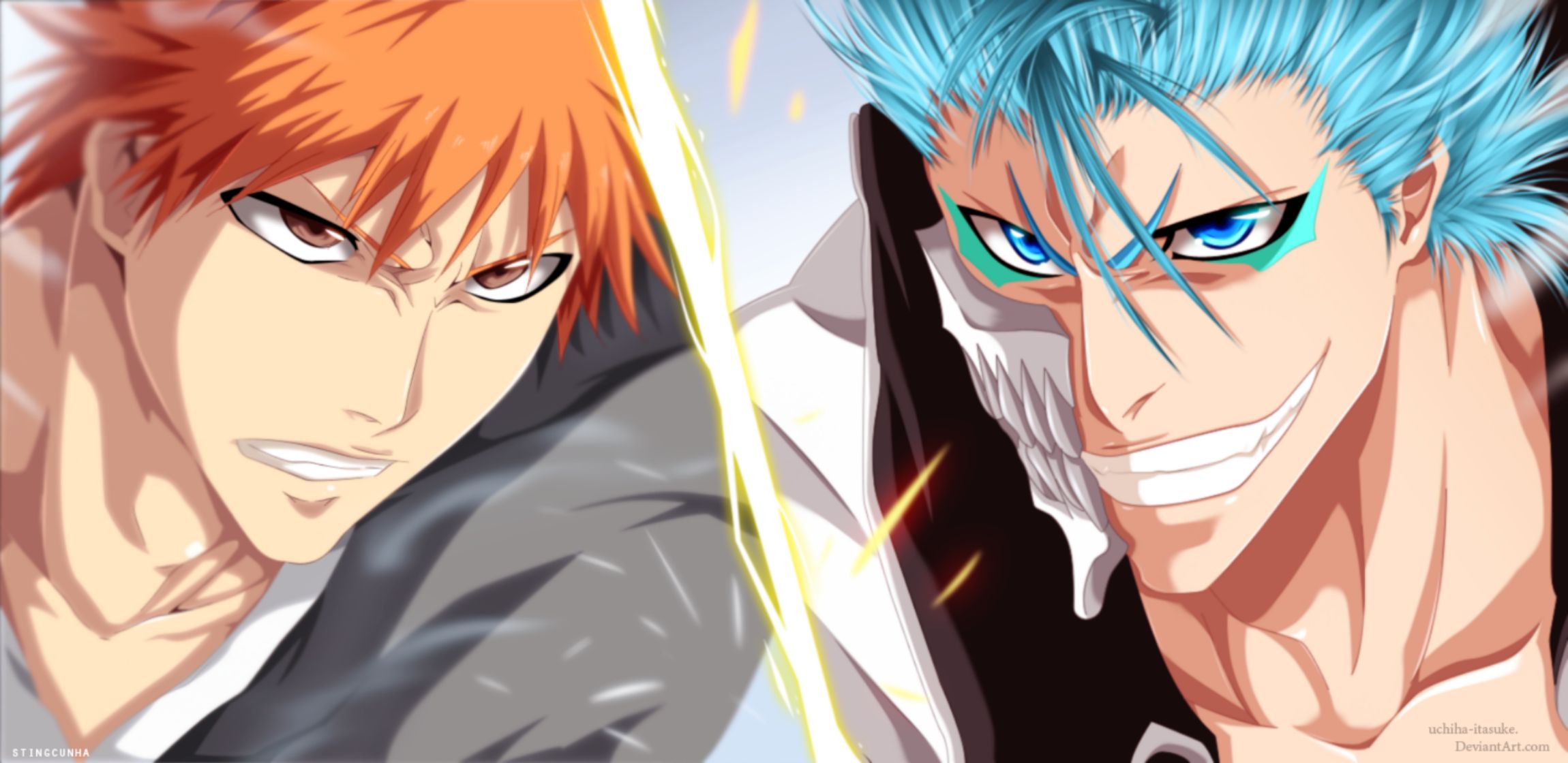 Download mobile wallpaper Anime, Bleach, Ichigo Kurosaki, Grimmjow Jaegerjaquez for free.