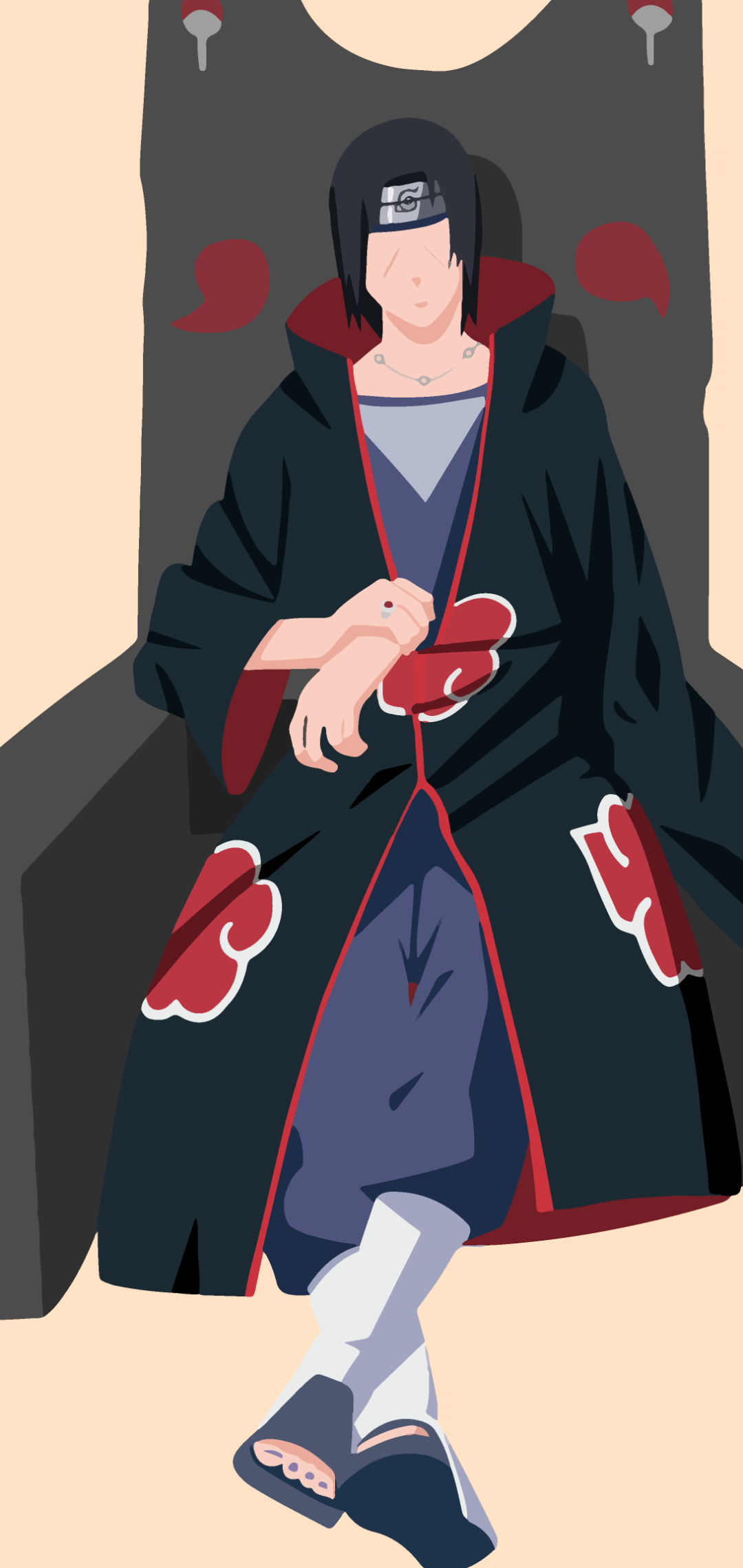 Handy-Wallpaper Naruto, Minimalistisch, Animes, Schwarzes Haar, Itachi Uchiha, Akatsuki (Naruto), Uchiha Clan kostenlos herunterladen.