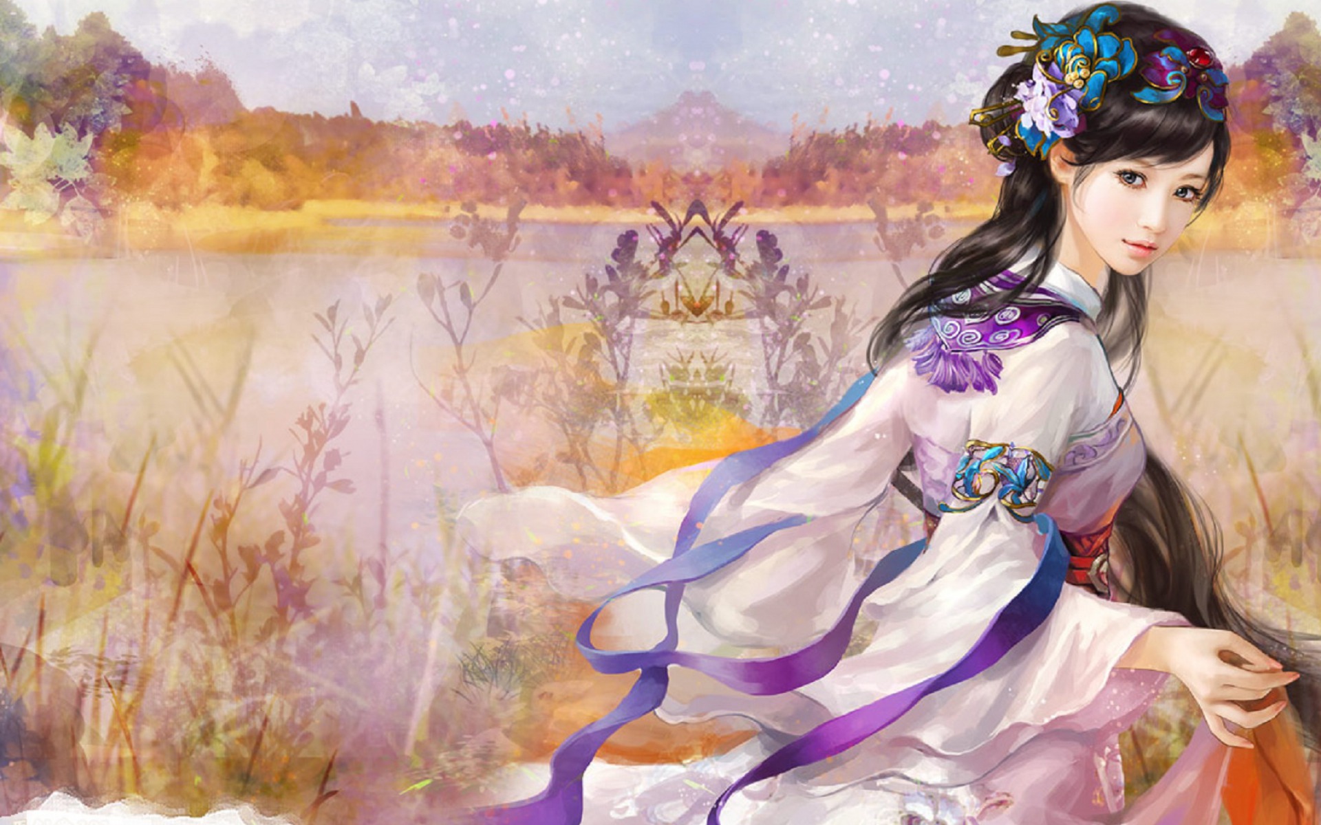 Download mobile wallpaper Fantasy, Kimono, Women, Asian for free.