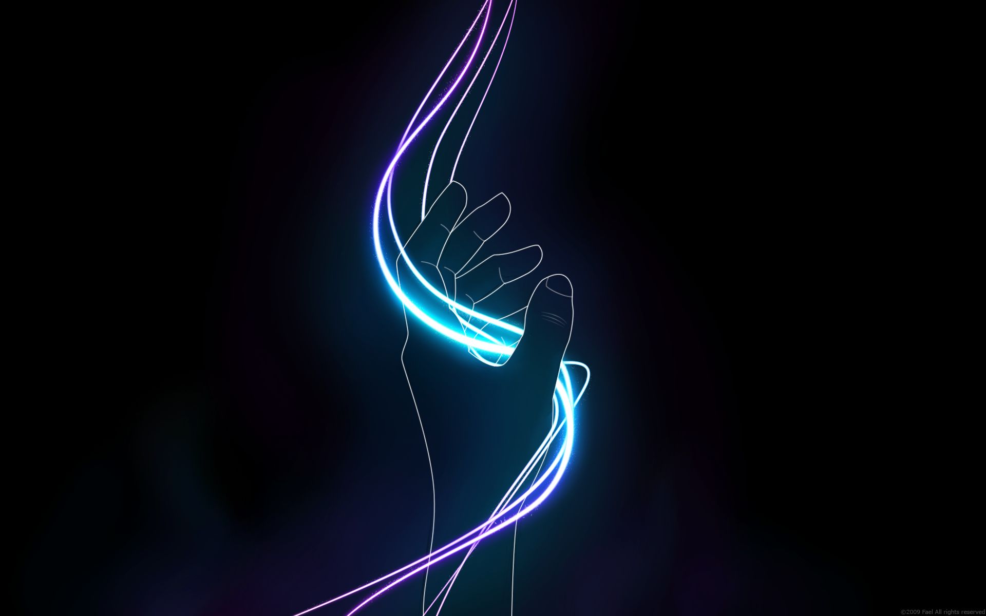 Free download wallpaper Abstract, Hand, Neon, Lamp, Artistic on your PC desktop