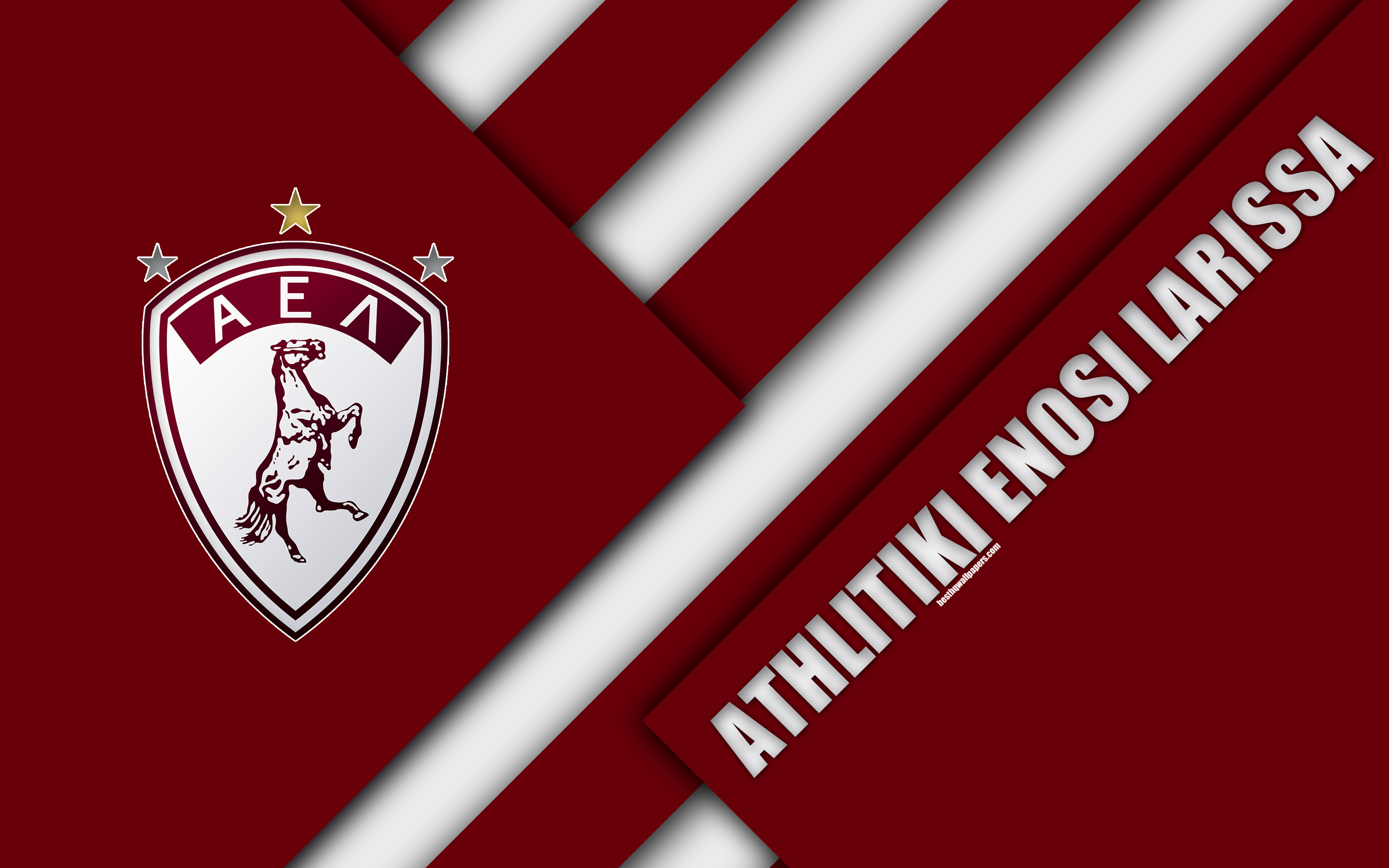Handy-Wallpaper Sport, Fußball, Logo, Emblem, Athlitiki Enosi Larissa F C kostenlos herunterladen.