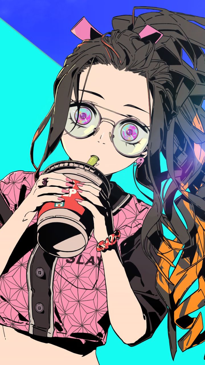 Handy-Wallpaper Animes, Nezuko Kamado, Demon Slayer kostenlos herunterladen.