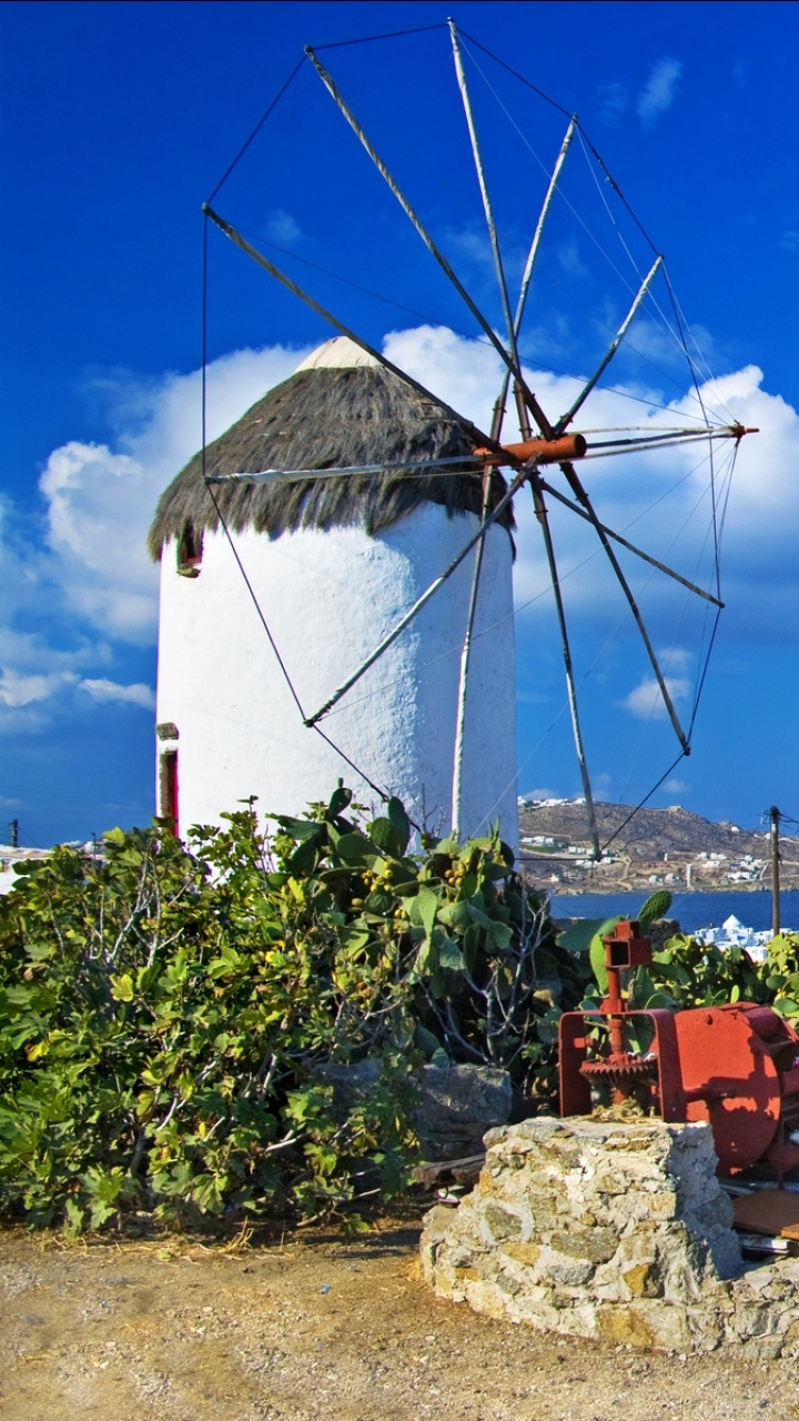 europe, cyclades, santorini, man made, city, windmill, hill, greece, white, architecture, culture, summer, blue, romantic, nature, greek, aegean, mykonos, cycladic, restaurant, touristic, holiday, church, cute, roof, hotel, island, resort, sunny, tropical, style, mountain, town, building, landscape, sky, sea, house, cities