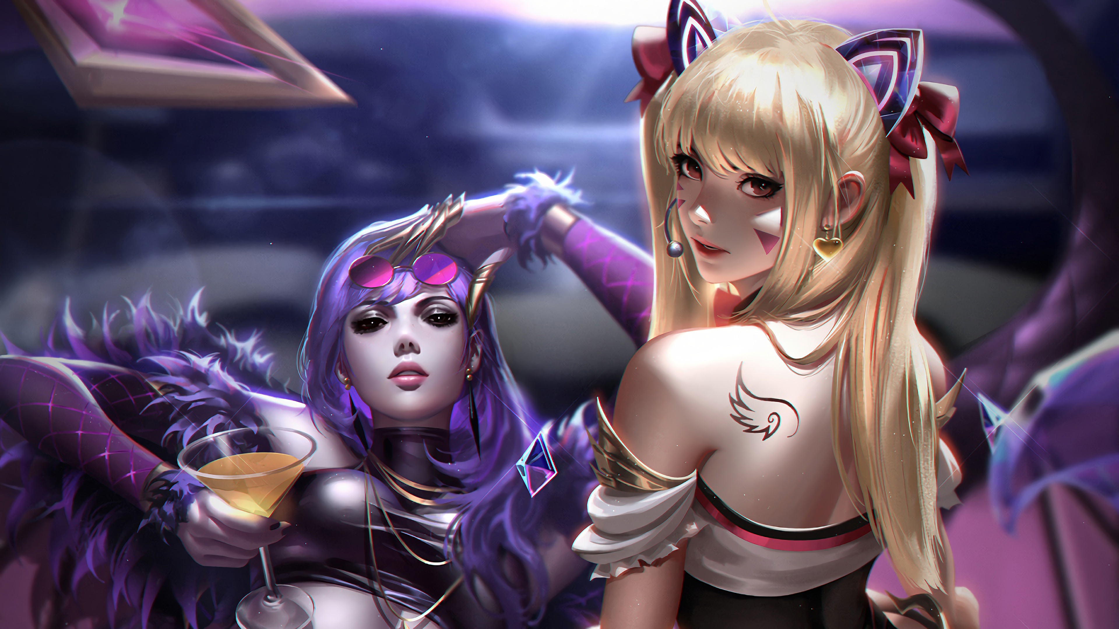 Download mobile wallpaper League Of Legends, Crossover, Overwatch, Video Game, Evelynn (League Of Legends), D Va (Overwatch) for free.