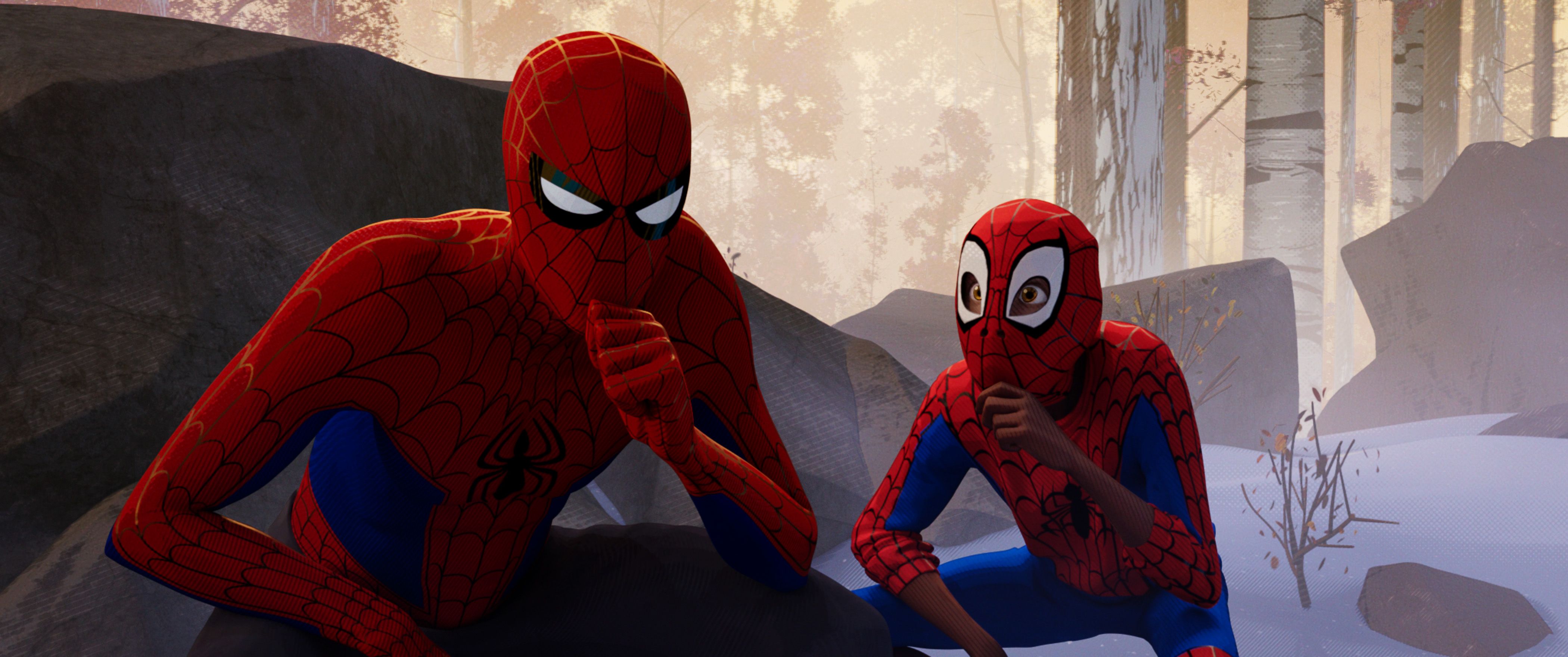 Laden Sie das Filme, Spider Man, Peter Parker, Meilen Morales, Spider Man: A New Universe-Bild kostenlos auf Ihren PC-Desktop herunter