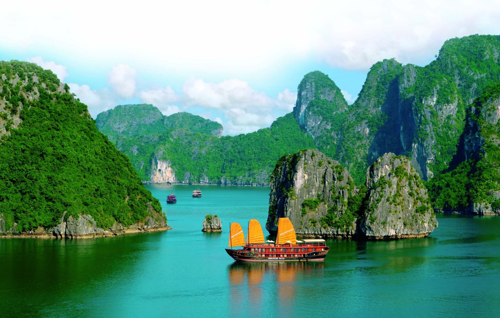783890 descargar fondo de pantalla fotografía, la bahía de halong, barco, vehículo, vietnam: protectores de pantalla e imágenes gratis