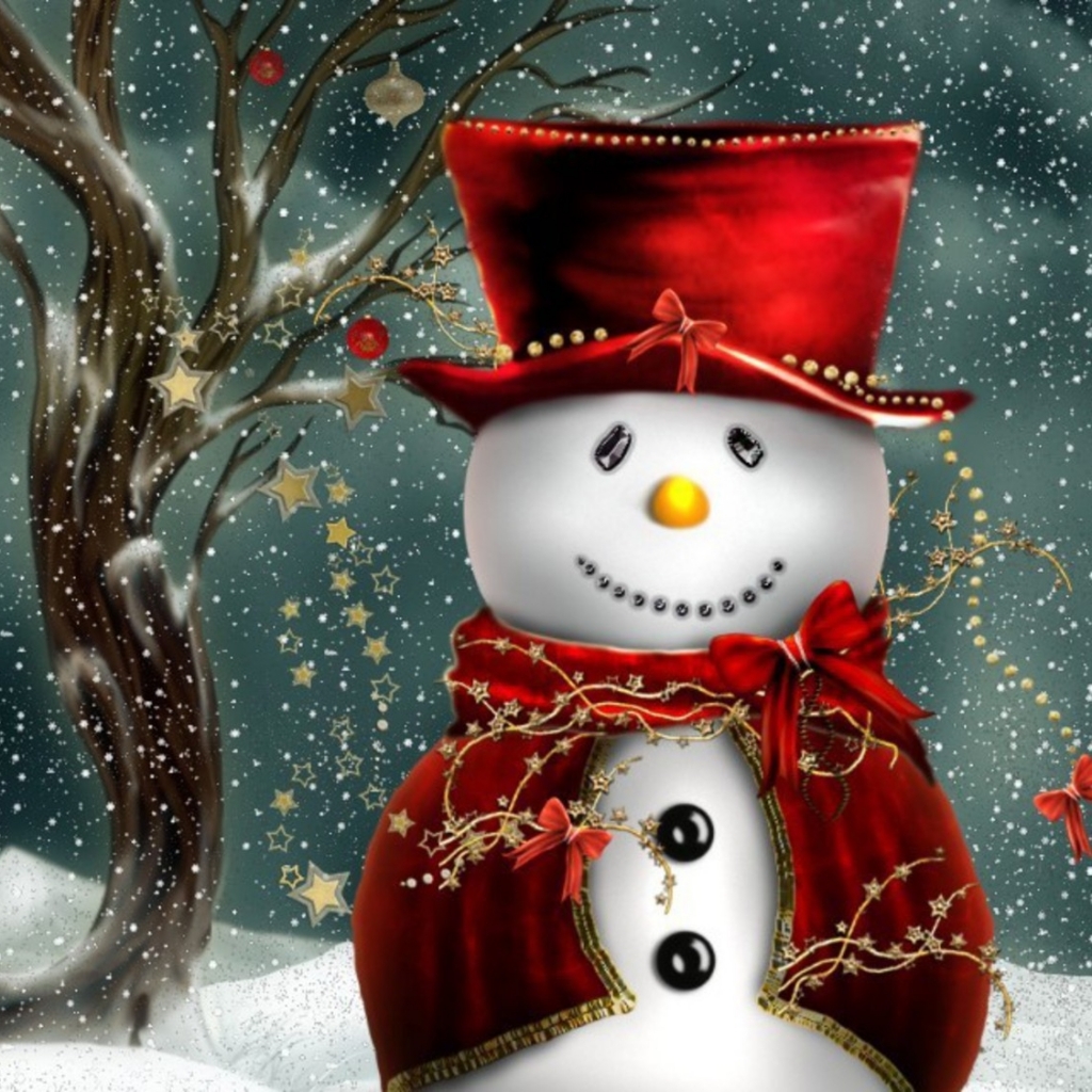 Free download wallpaper Snow, Snowman, Christmas, Holiday, Hat, Snowflake, Christmas Ornaments on your PC desktop