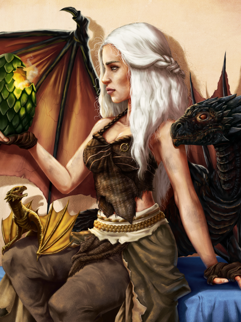 Download mobile wallpaper Fantasy, Game Of Thrones, Dragon, Tv Show, White Hair, Daenerys Targaryen for free.