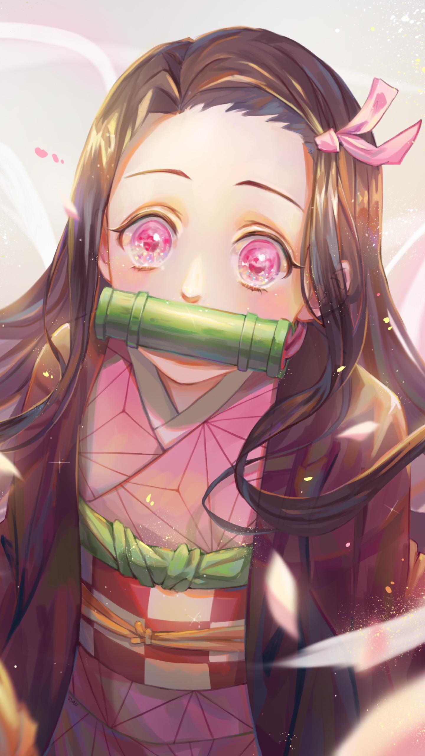 Handy-Wallpaper Animes, Nezuko Kamado, Demon Slayer kostenlos herunterladen.