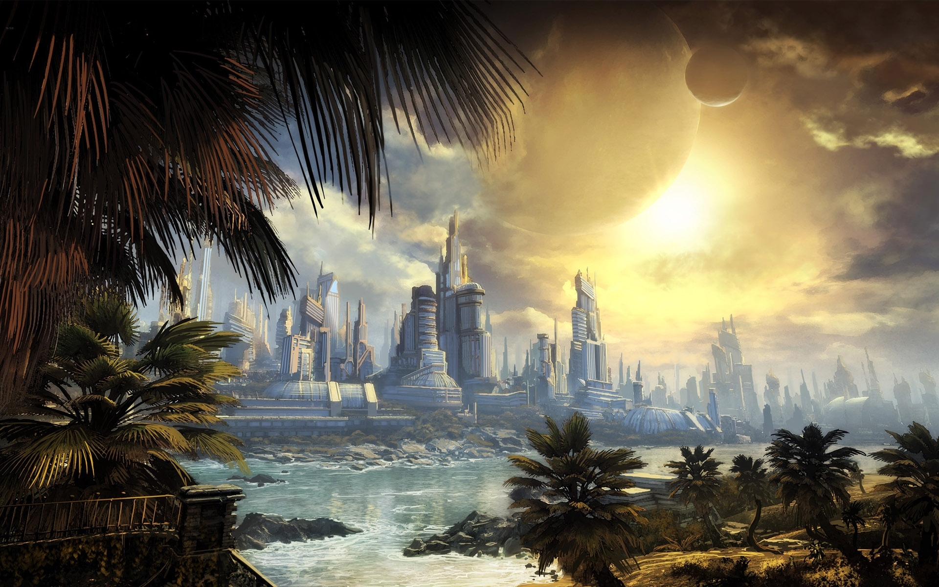 Free download wallpaper Fantasy, Cities, Pictures on your PC desktop