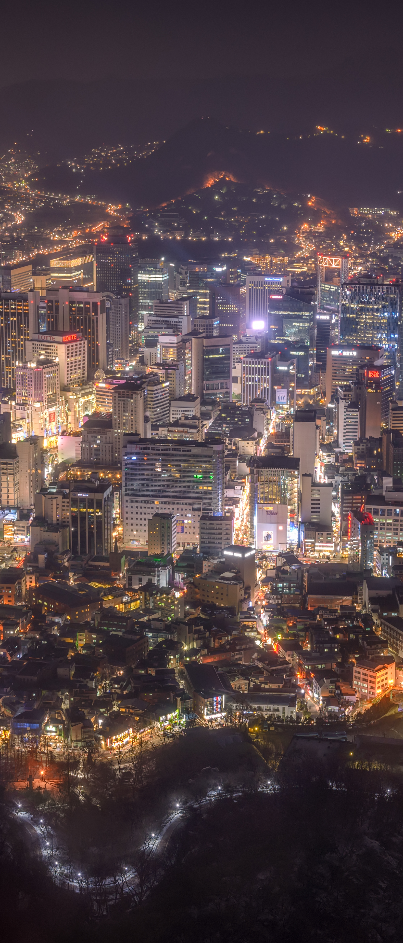 Handy-Wallpaper Städte, Megapolis, Stadtbild, Seoul, Nacht, Korea, Menschengemacht kostenlos herunterladen.