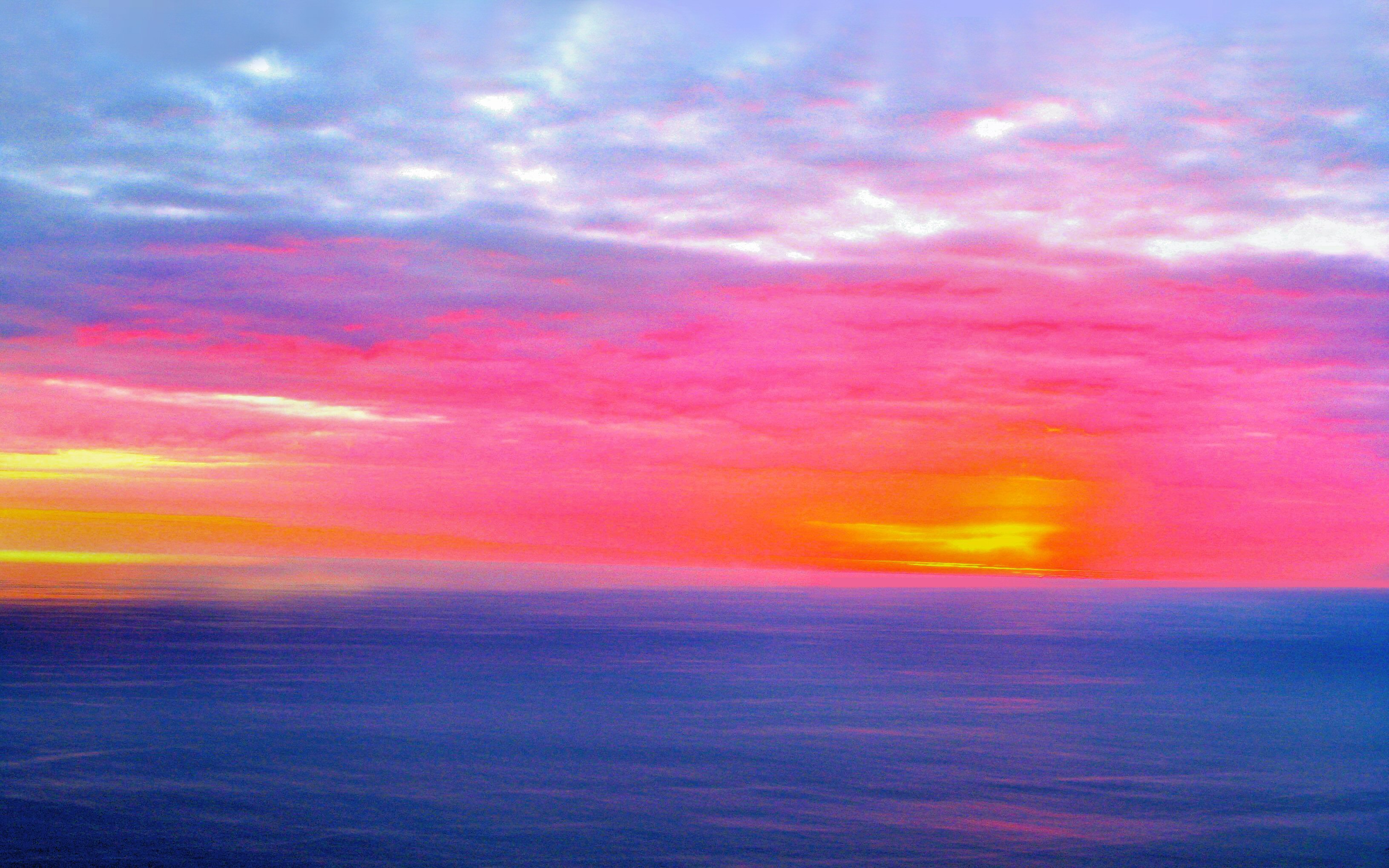 Handy-Wallpaper Rosa, Horizont, Sonnenaufgang, Bunt, Wolke, Szene, Himmel, Erde/natur kostenlos herunterladen.