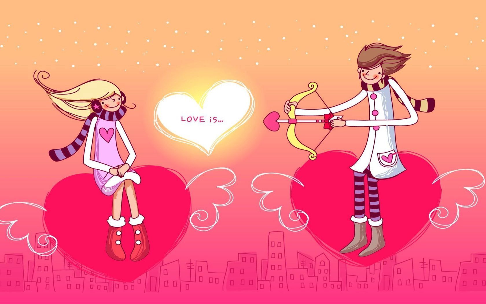 pair, love, couple, heart, arrows, onion