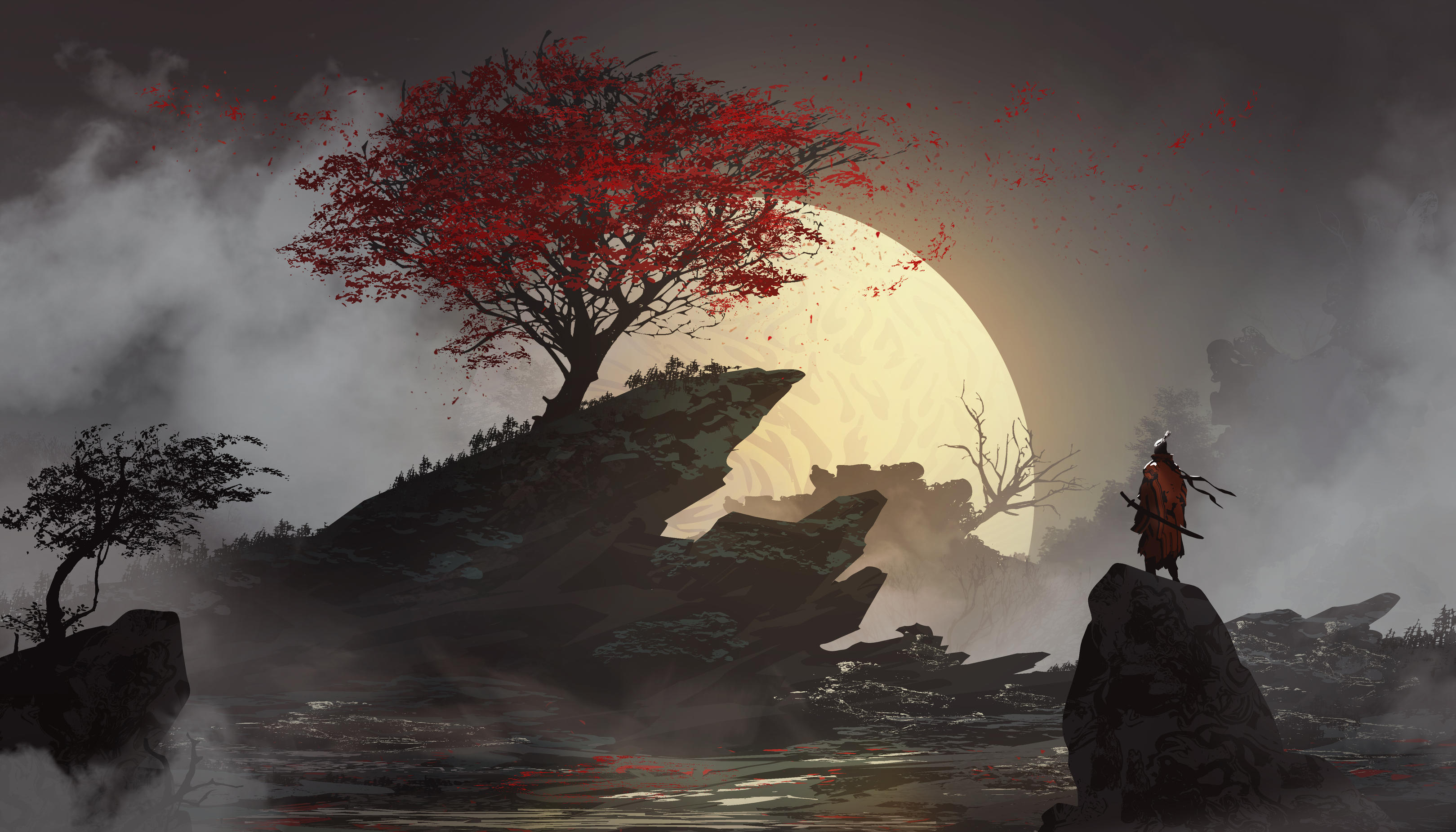 Laden Sie das Fantasie, Krieger, Samurai-Bild kostenlos auf Ihren PC-Desktop herunter