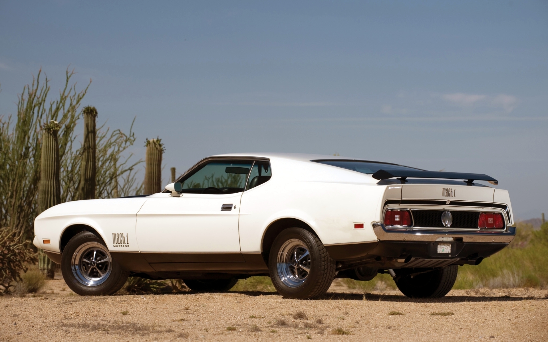 Download mobile wallpaper Ford Mustang Mach 1, White Car, Classic Car, Fastback, Muscle Car, Ford, Vehicles for free.