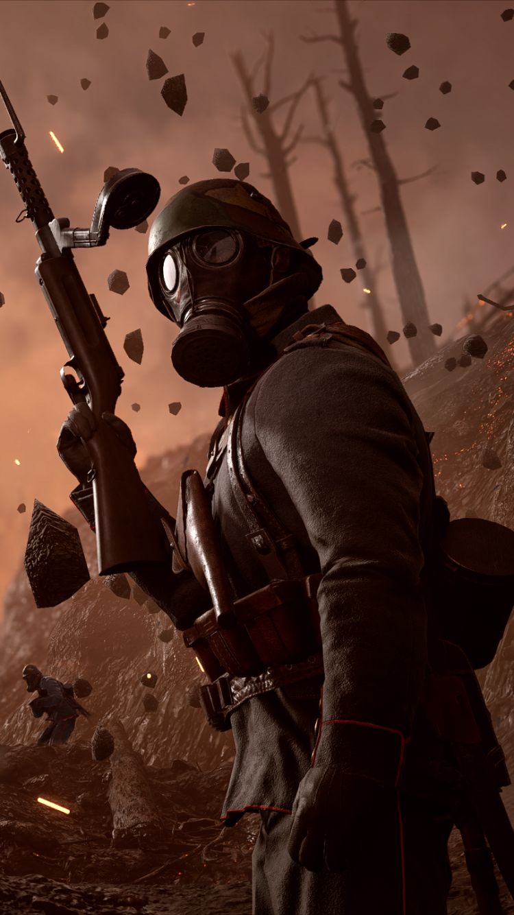 Download mobile wallpaper Battlefield, Gas Mask, Battle, Soldier, Video Game, Battlefield 1 for free.