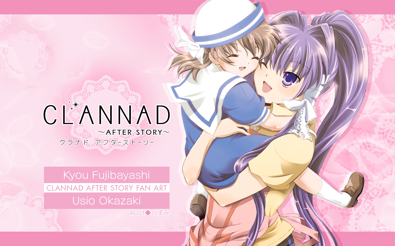 Handy-Wallpaper Animes, Kyou Fujibayashi, Clannad, Ushio Okazaki kostenlos herunterladen.