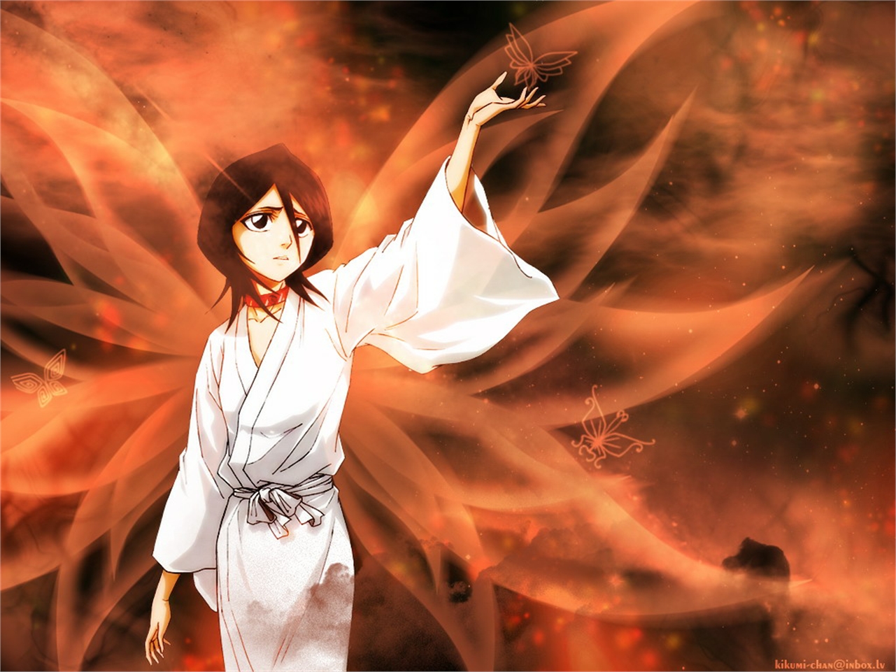 Handy-Wallpaper Bleach, Rukia Kuchiki, Animes kostenlos herunterladen.