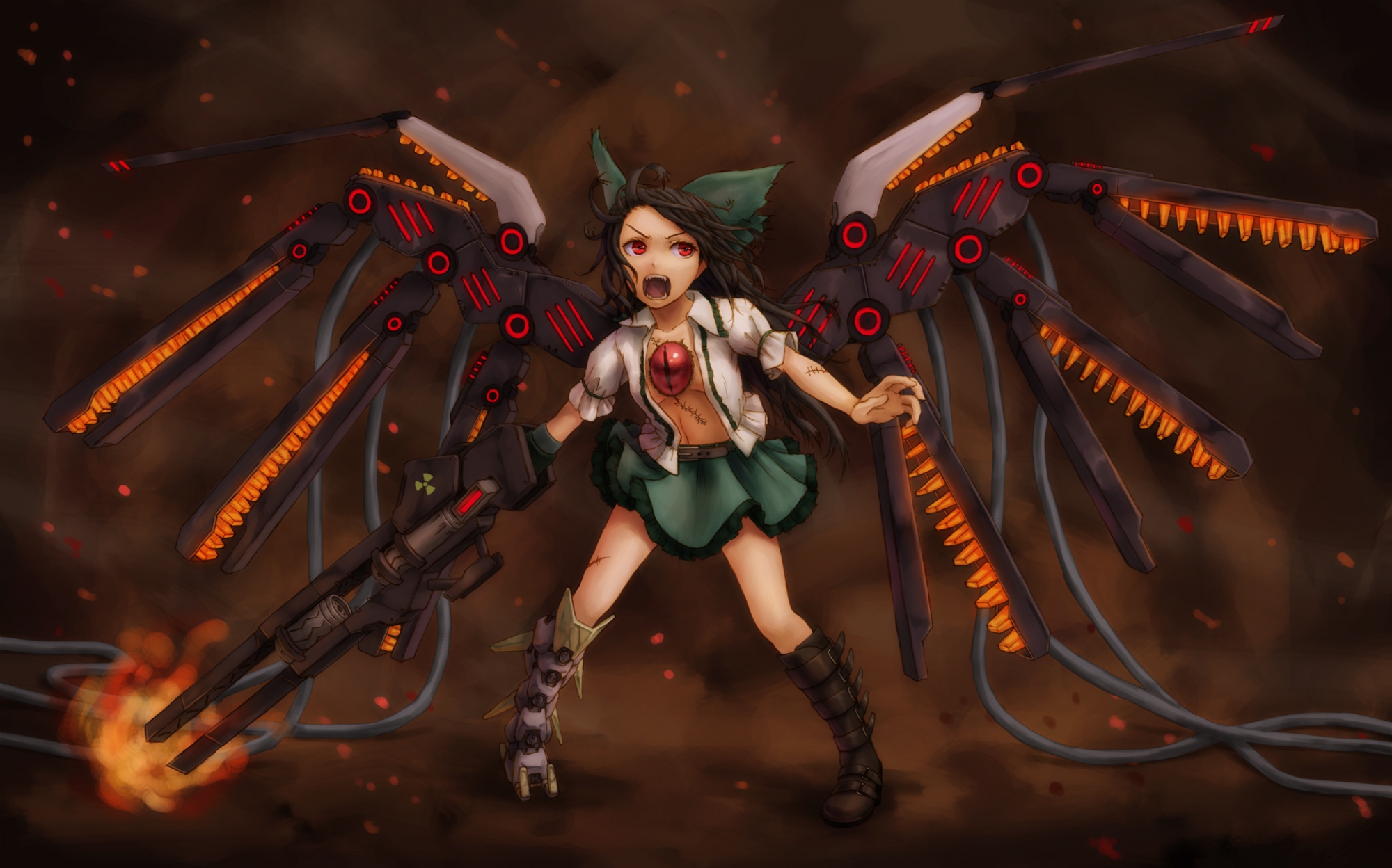 Free download wallpaper Anime, Touhou, Utsuho Reiuji on your PC desktop