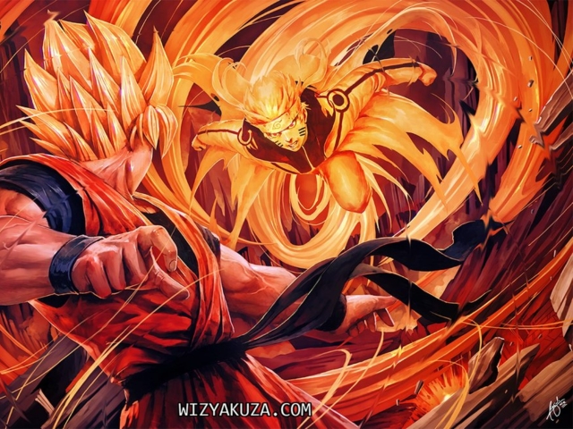 Download mobile wallpaper Anime, Naruto, Crossover, Dragon Ball Z, Goku, Naruto Uzumaki for free.
