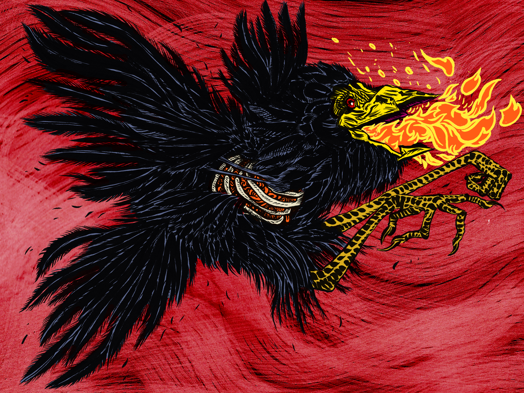 crow, dark, occult, demon, evil, horror, monster, photoshop, psychedelic, surreal