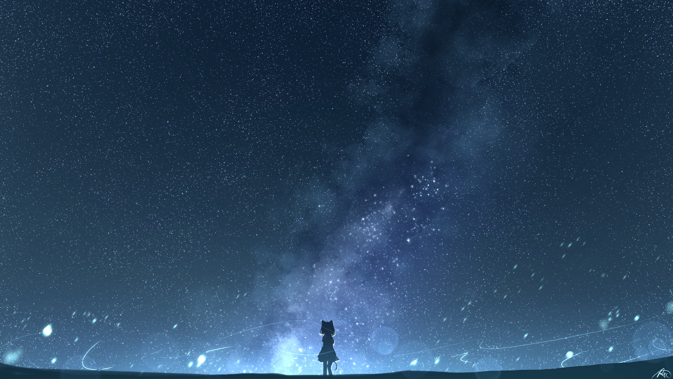 Free download wallpaper Anime, Sky, Night on your PC desktop