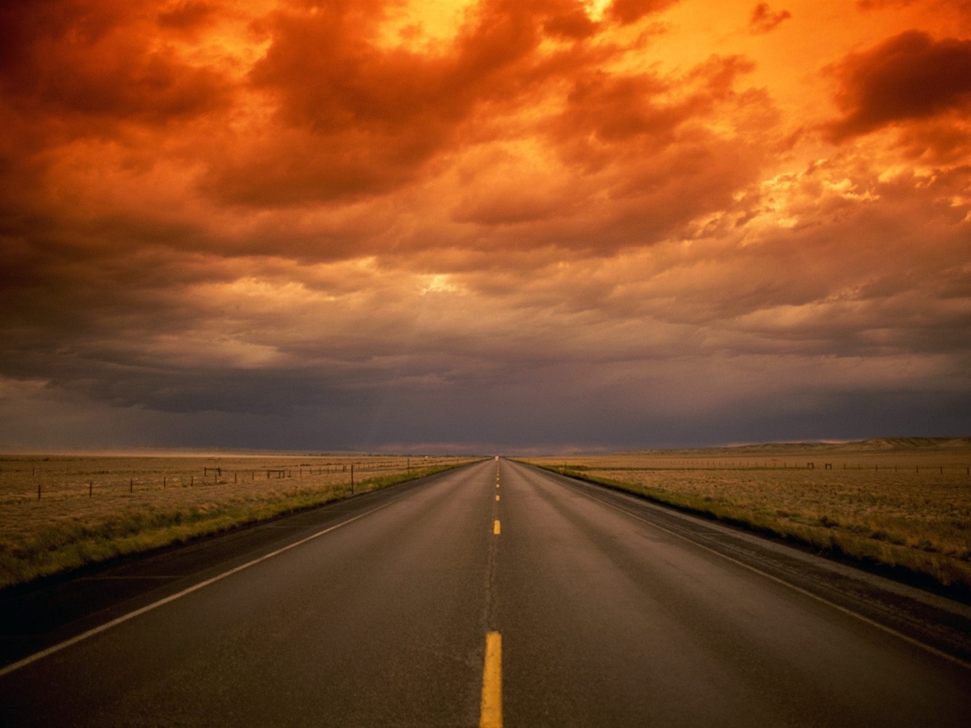 Free download wallpaper Landscape, Roads, Clouds, Sunset, Fields on your PC desktop