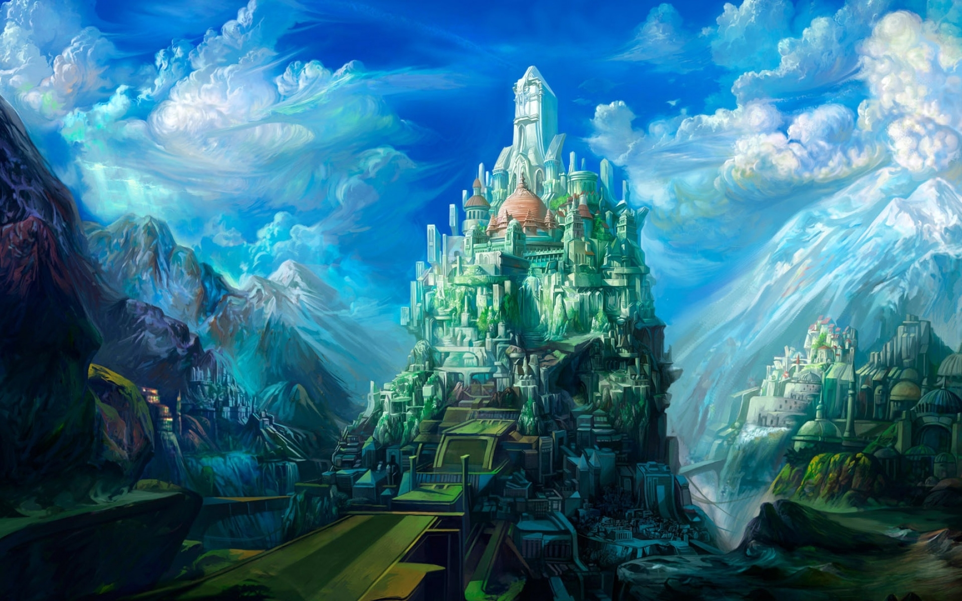pictures, cities, fantasy, castles
