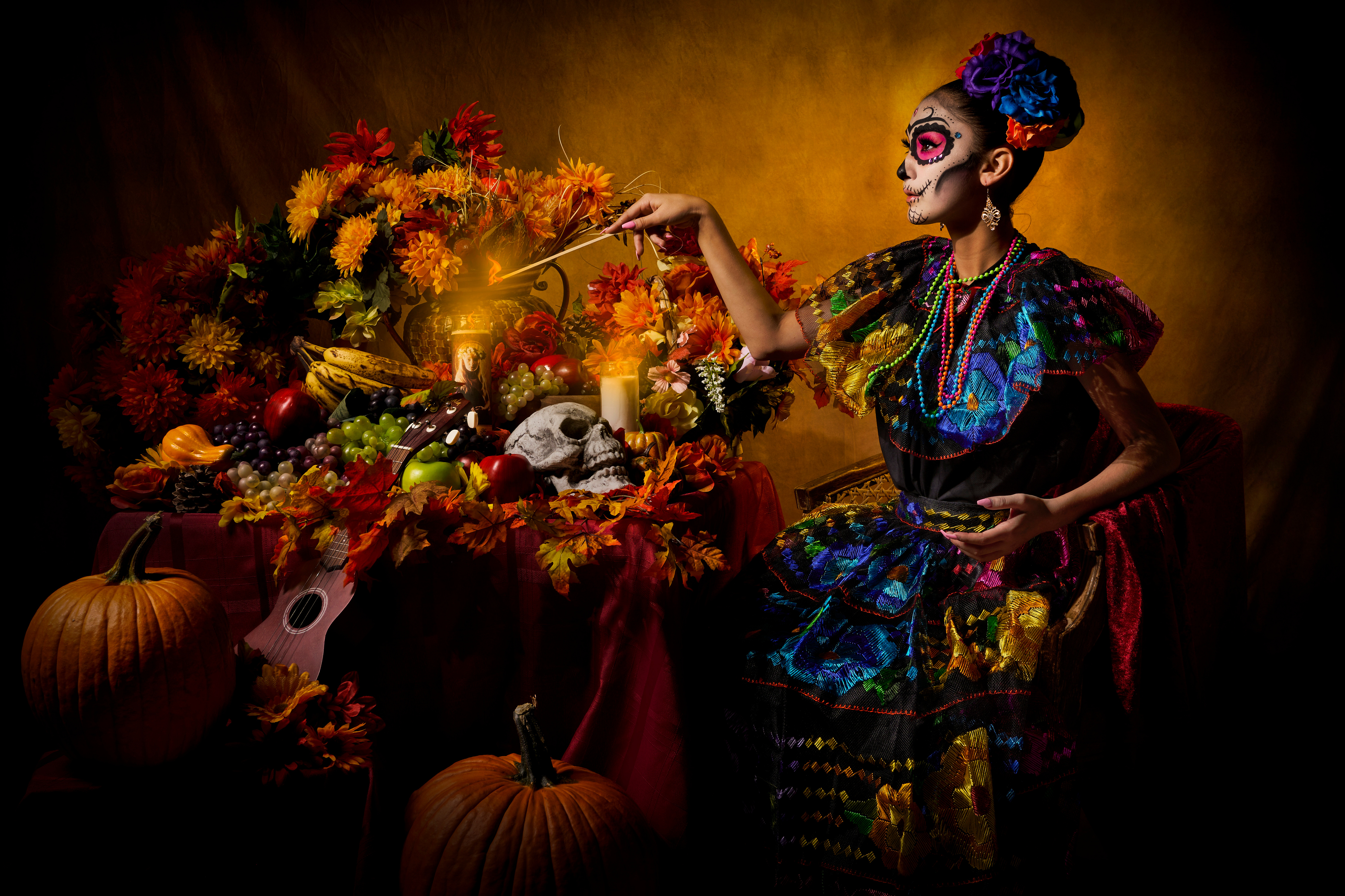 Free download wallpaper Artistic, Dress, Sugar Skull, Day Of The Dead on your PC desktop