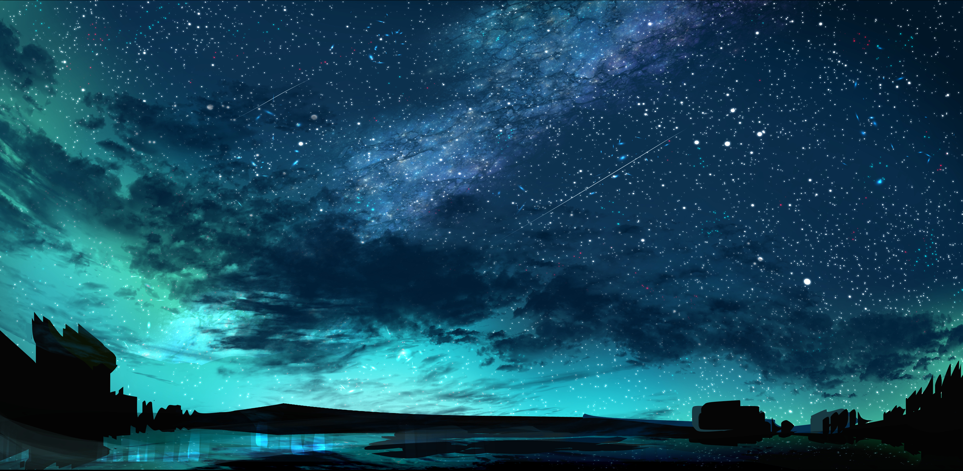 Free download wallpaper Anime, Starry Sky, Original on your PC desktop