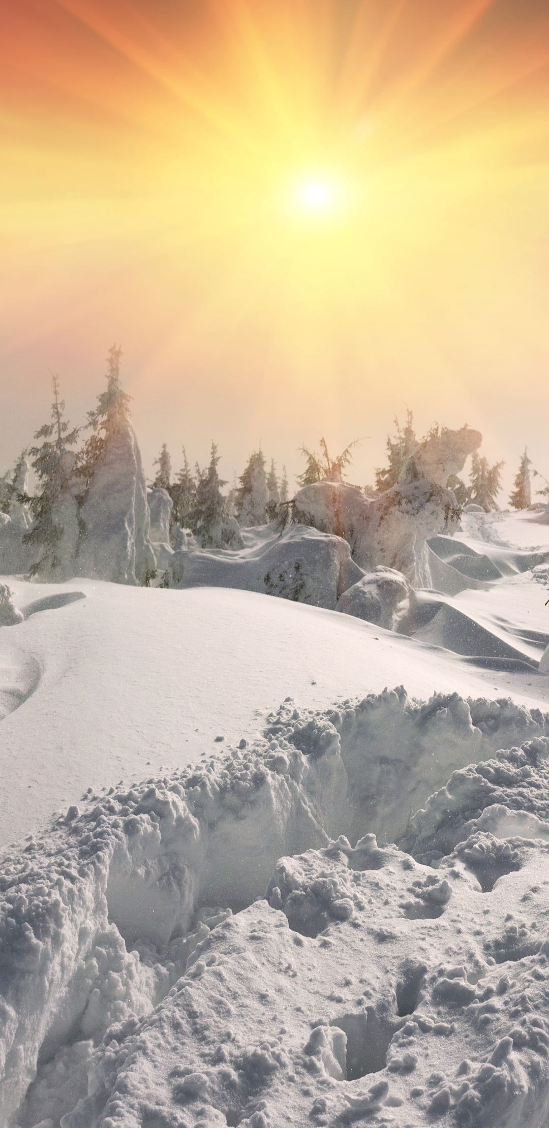 Download mobile wallpaper Winter, Nature, Snow, Earth, Sunbeam, Sunbean for free.