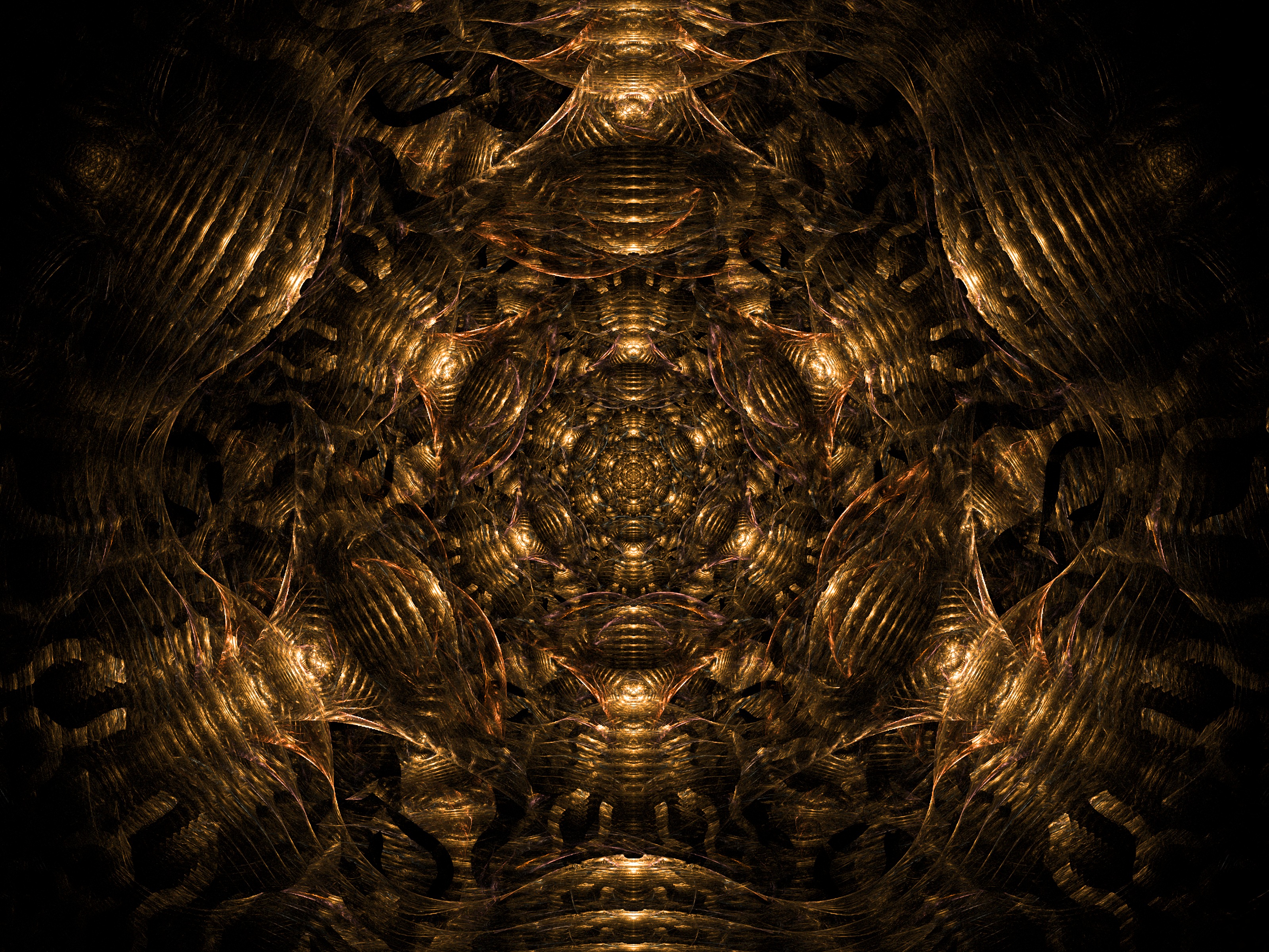 kaleidoscope, abstract, pattern, brown, fractal