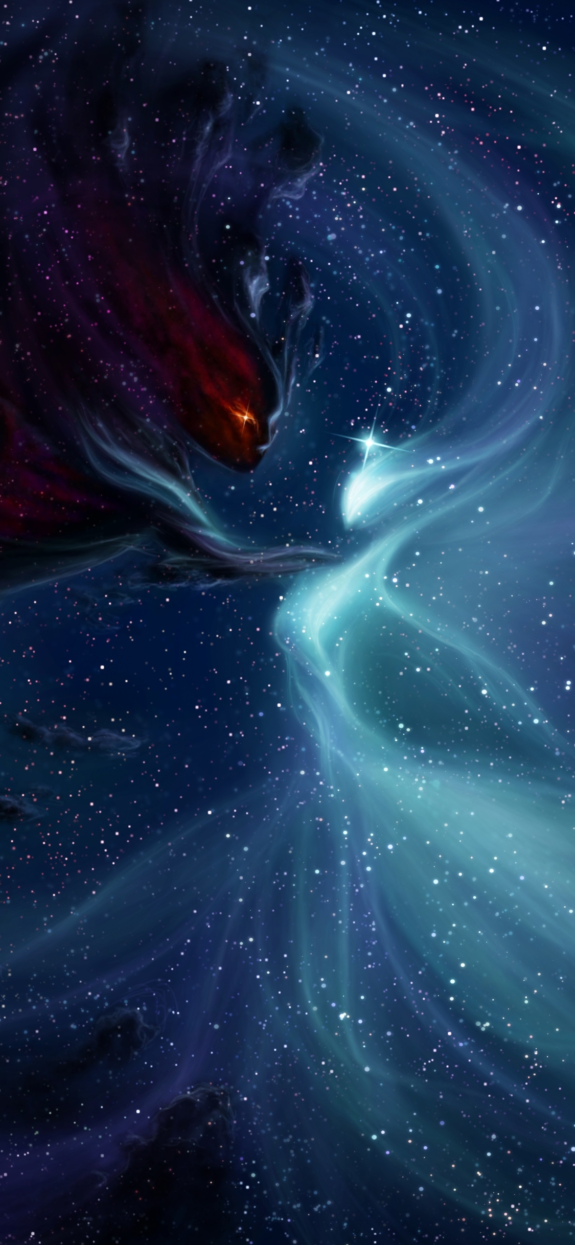 Download mobile wallpaper Stars, Nebula, Space, Creature, Sci Fi for free.