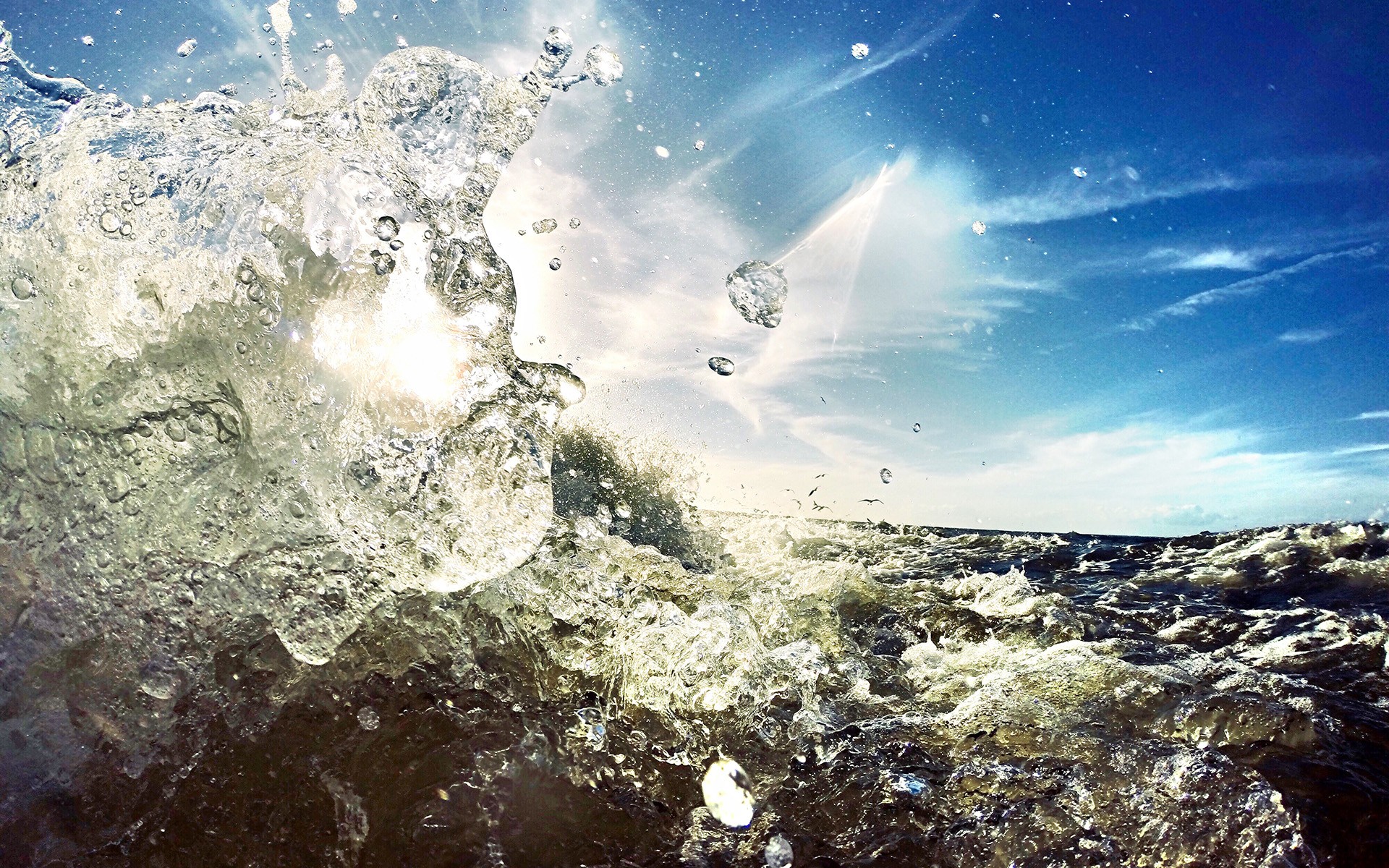 Download mobile wallpaper Water, Sky, Ocean, Earth, Wave for free.