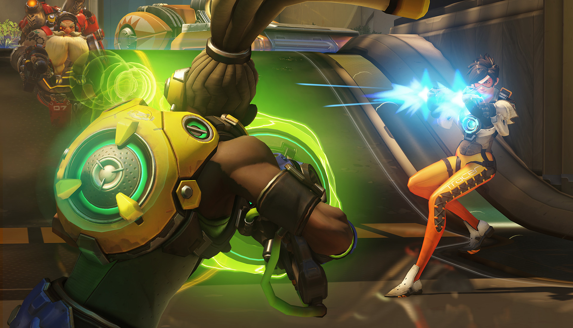 Download mobile wallpaper Overwatch, Video Game, Tracer (Overwatch), Lúcio (Overwatch) for free.