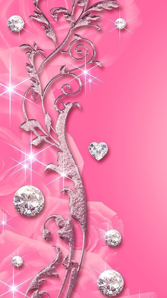 無料モバイル壁紙ピンク, 薔薇, 芸術的, ダイヤモンドをダウンロードします。
