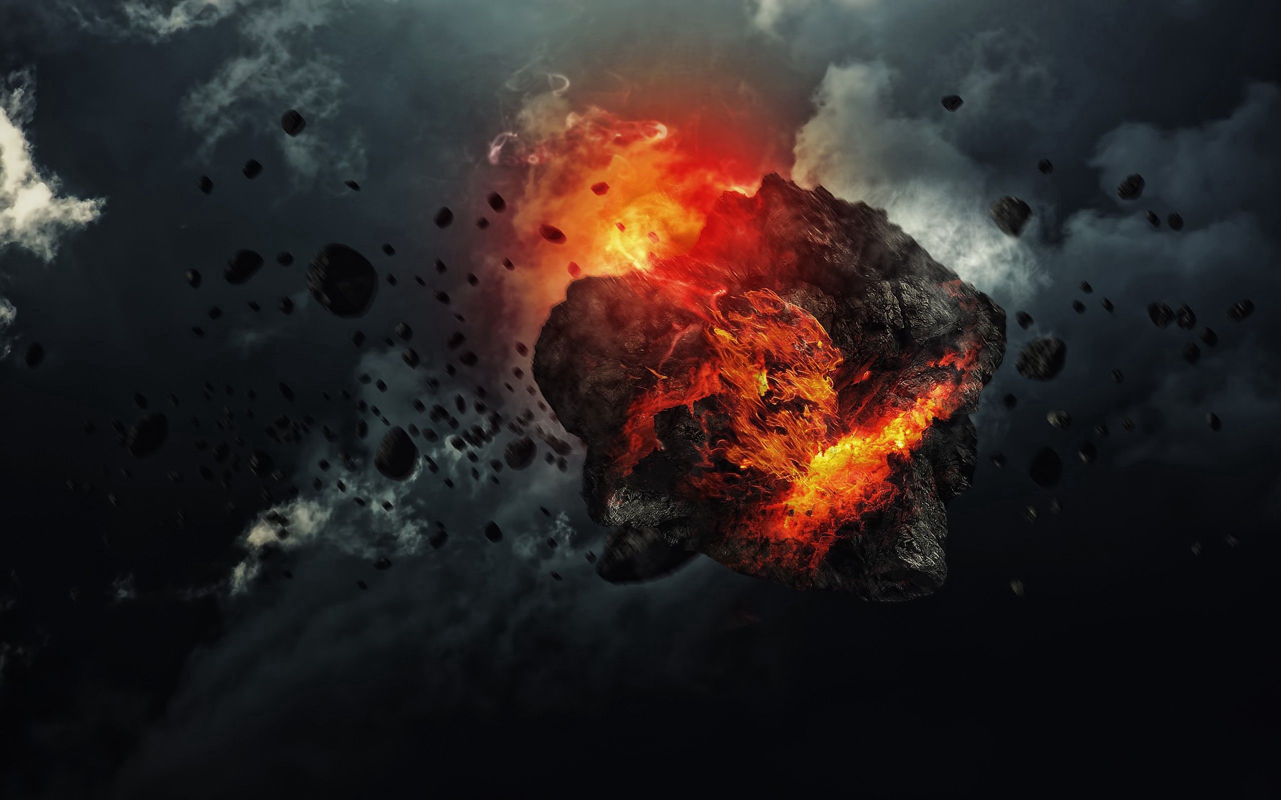 Descarga gratis la imagen Abstracción, Cielo, Nubes, Oscuro, Explosión, Fuego en el escritorio de tu PC