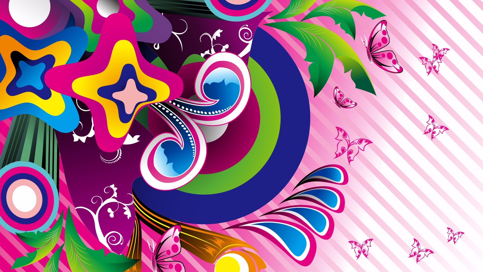 Download mobile wallpaper Abstract, Vector, Butterfly, Colorful for free.
