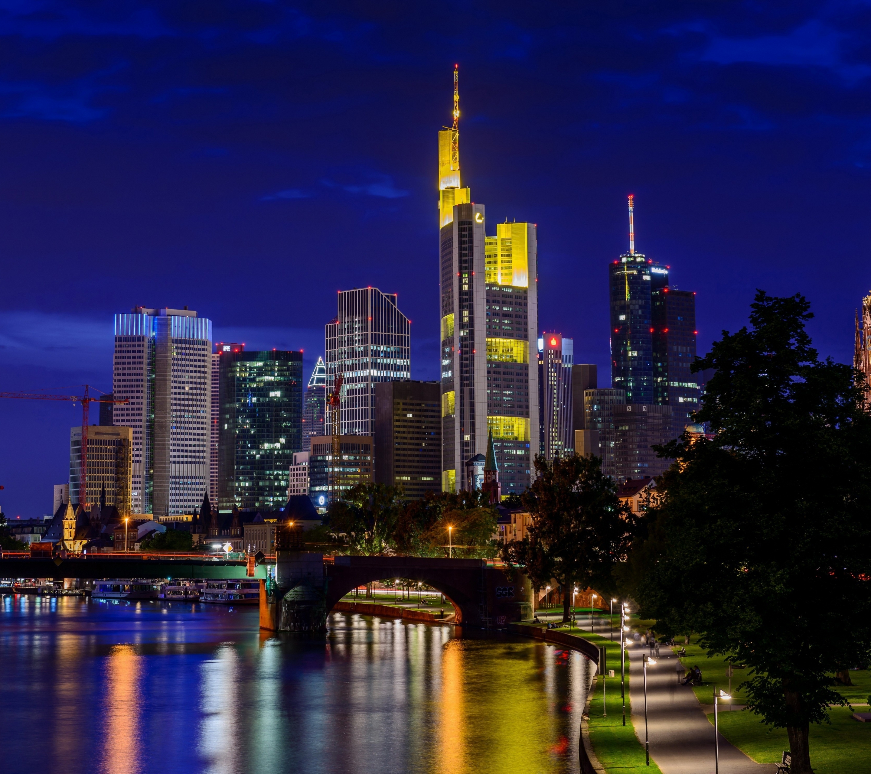 Download mobile wallpaper Cities, Bridge, Germany, Frankfurt, Man Made for free.