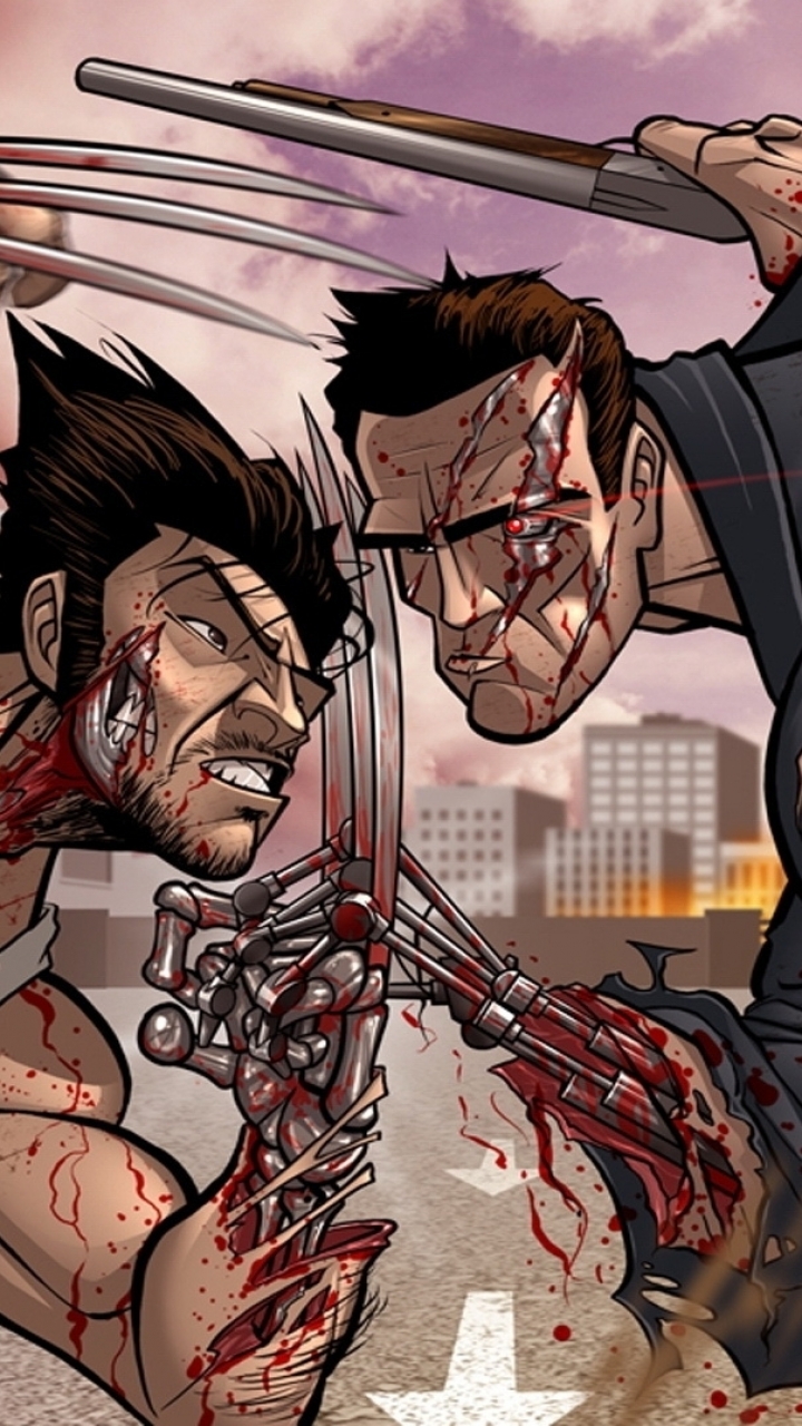 Baixar papel de parede para celular de Wolverine, História Em Quadrinhos, O Exterminador Do Futuro, Logan James Howlett, O Confronto Final gratuito.