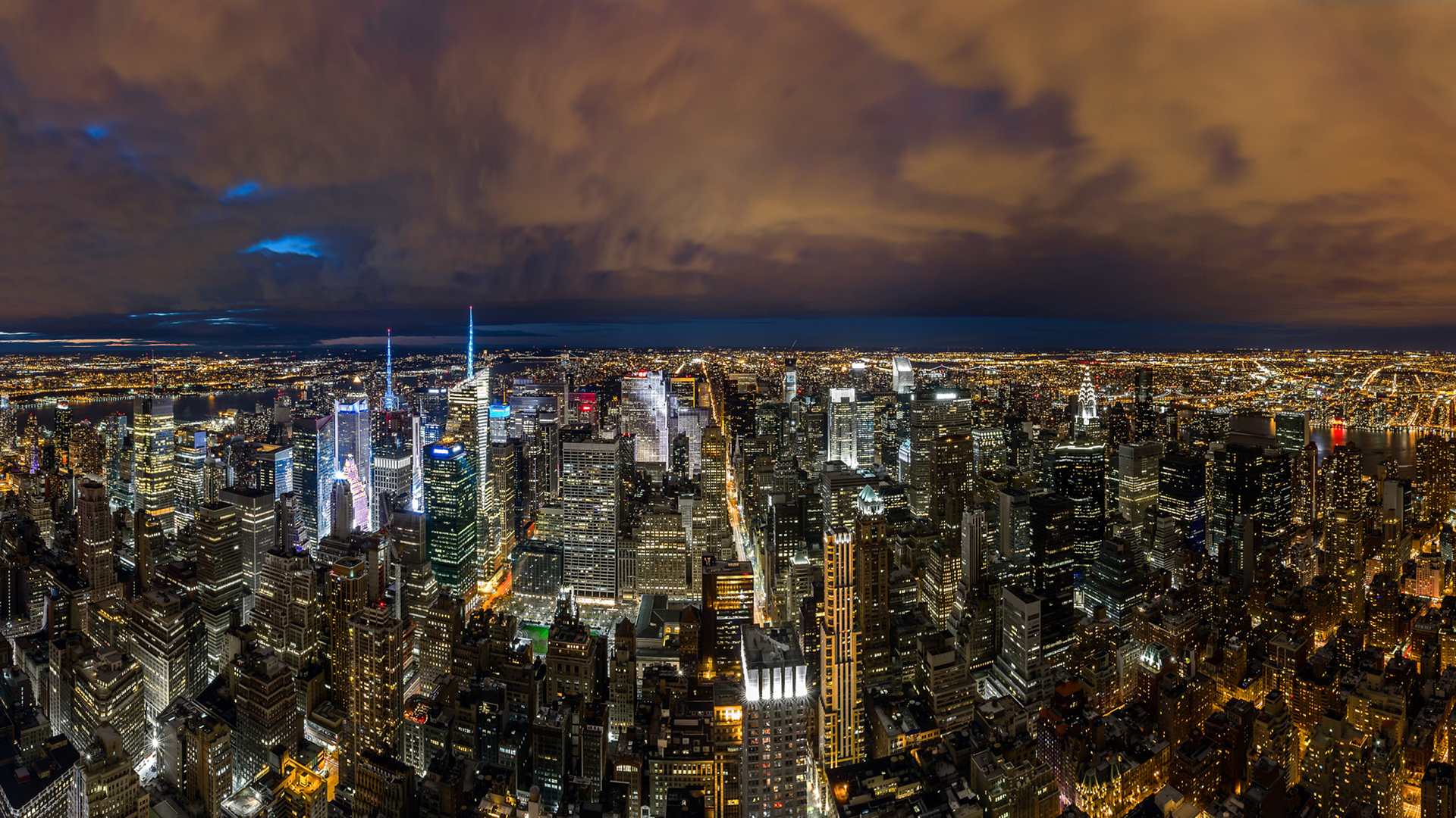 Free download wallpaper Cities, Night, City, Cityscape, New York, Man Made on your PC desktop