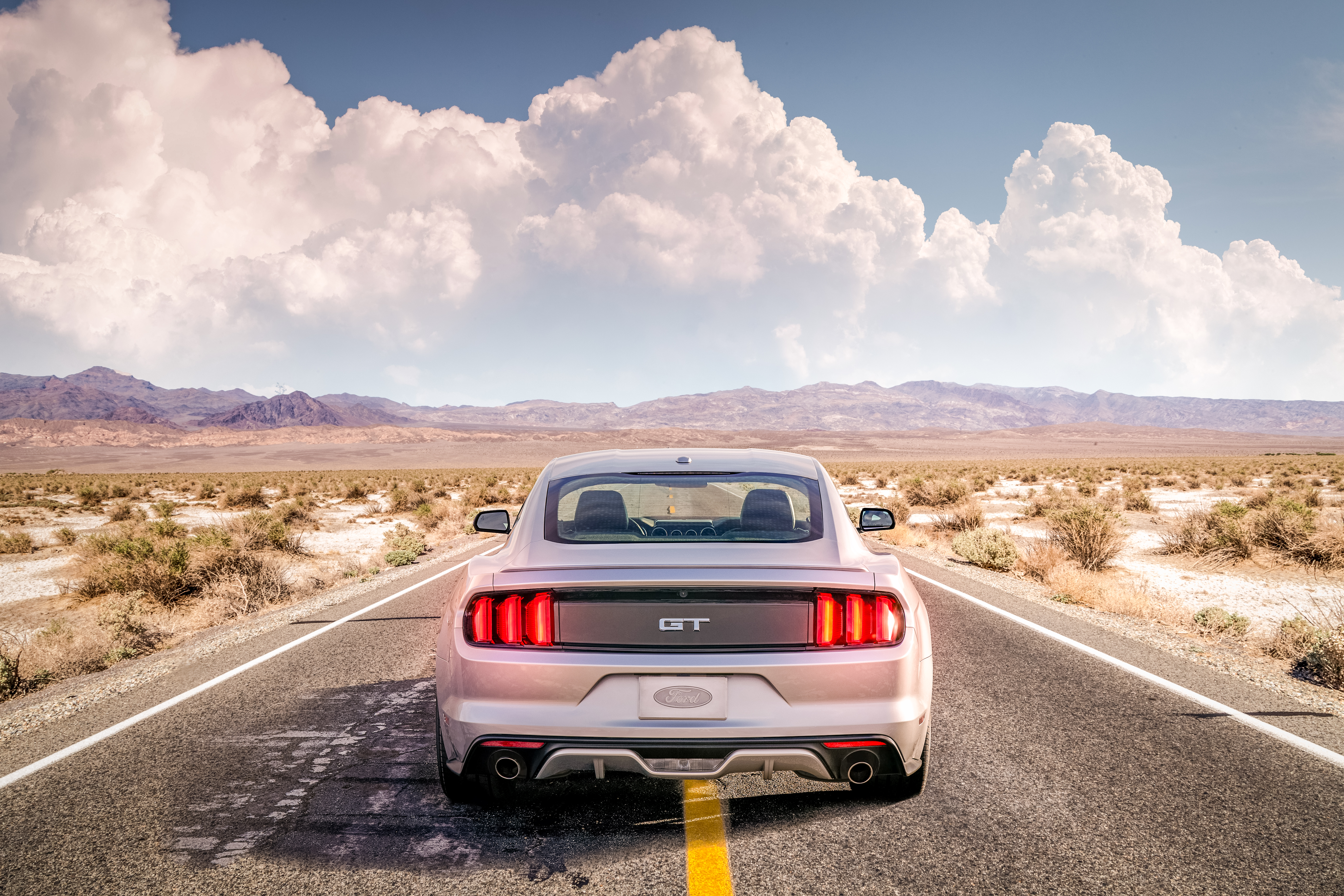 ford mustang, mustang, road, clouds, cars, mustang gt 2160p