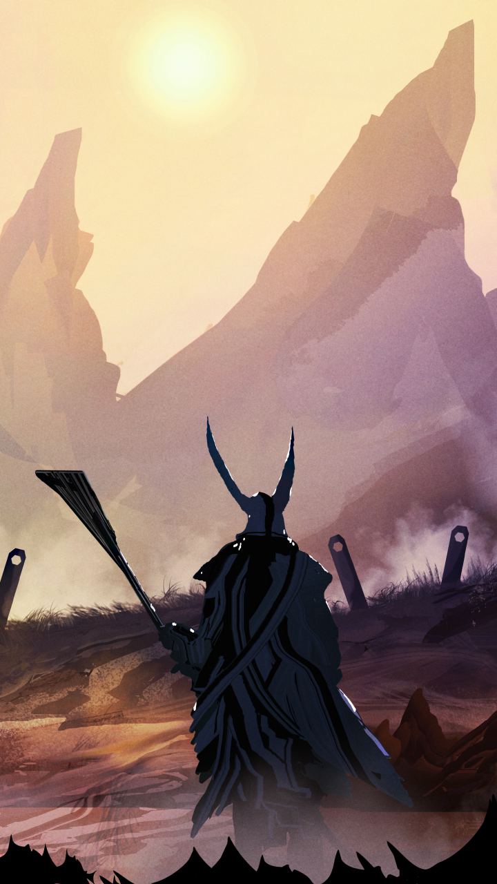 Download mobile wallpaper Landscape, Fantasy, Warrior for free.