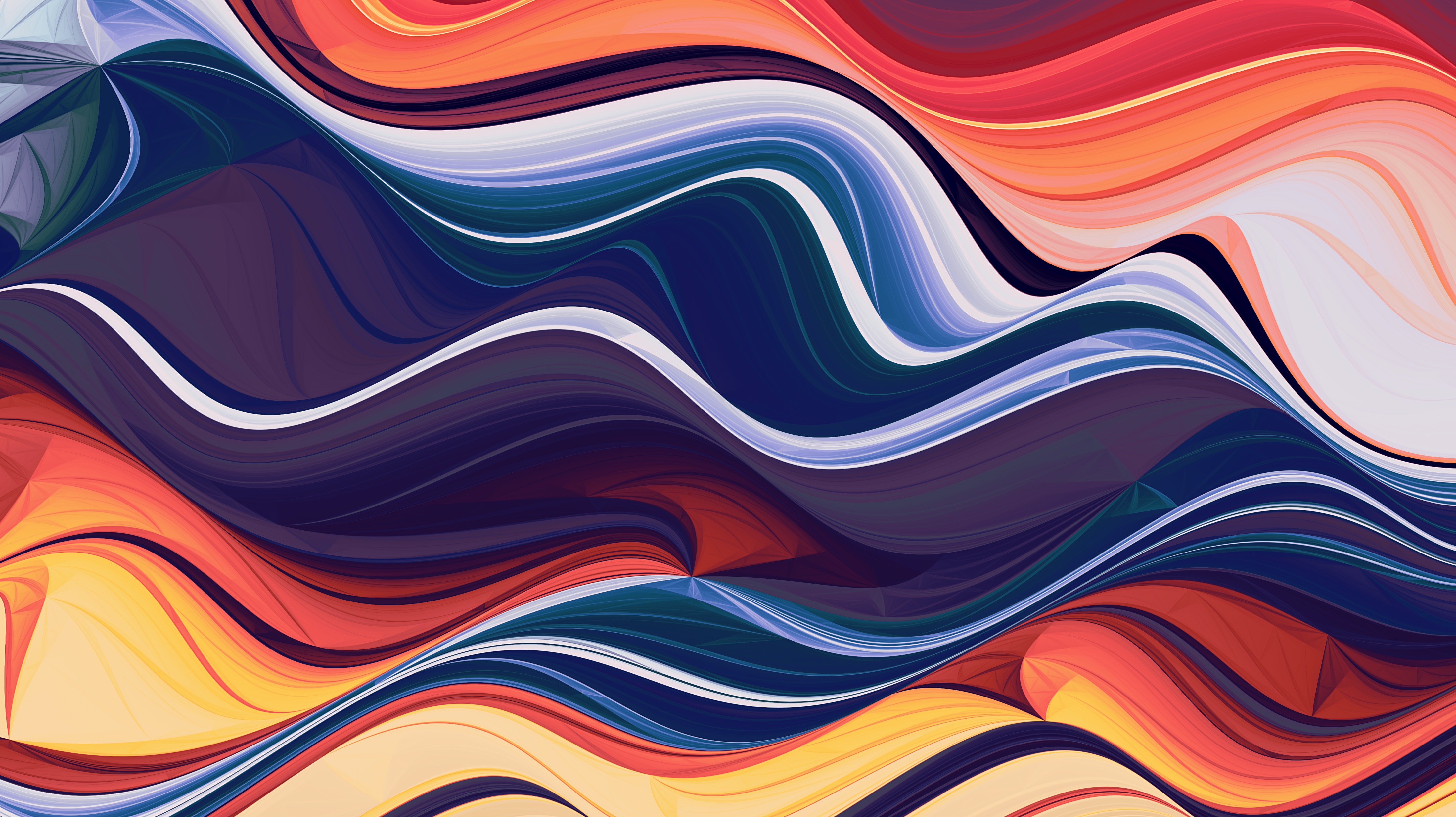 lines, multicolored, waves, abstract, motley 4K Ultra