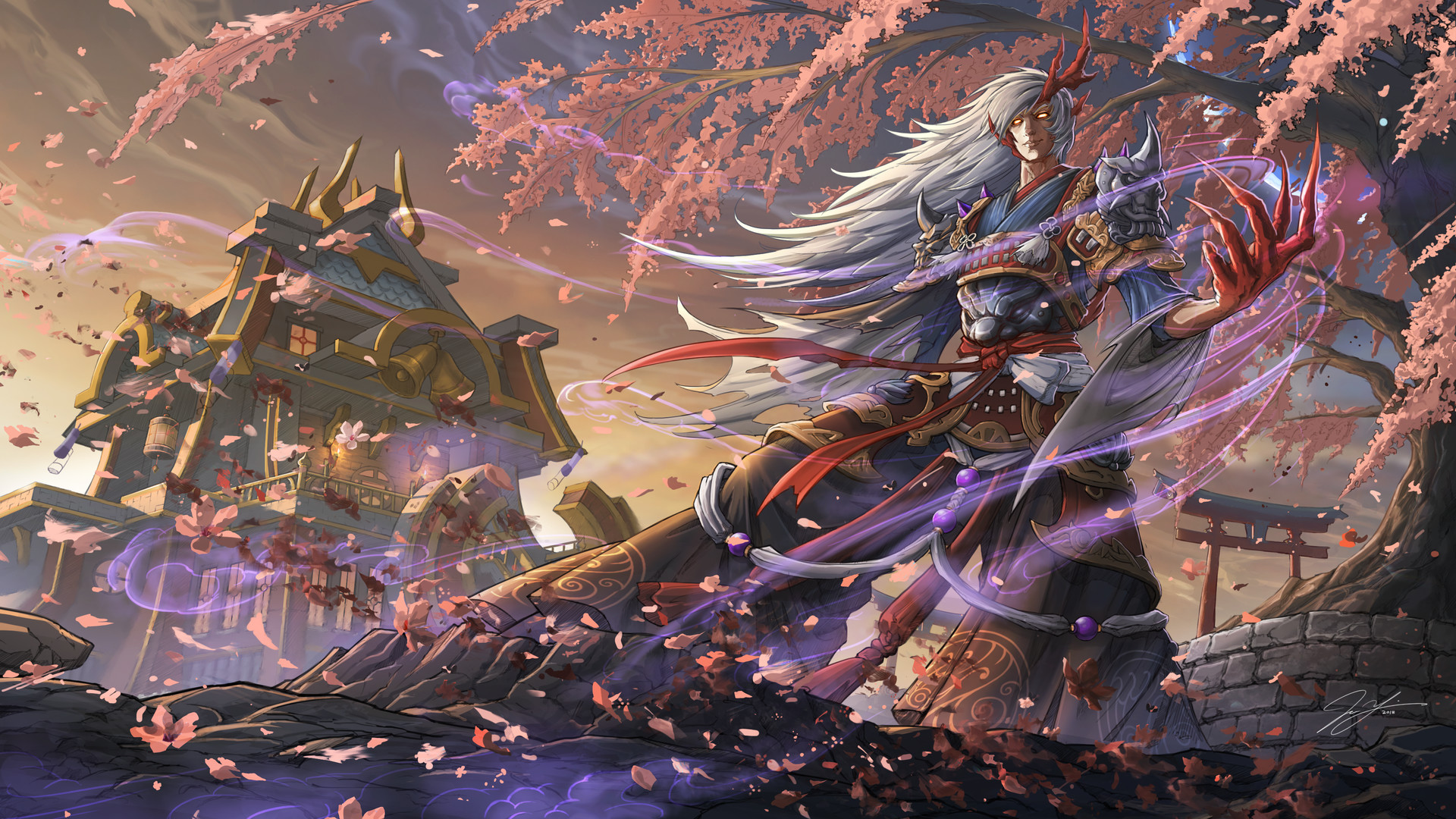 Free download wallpaper Fantasy, Warrior, Oriental, Onmyoji on your PC desktop