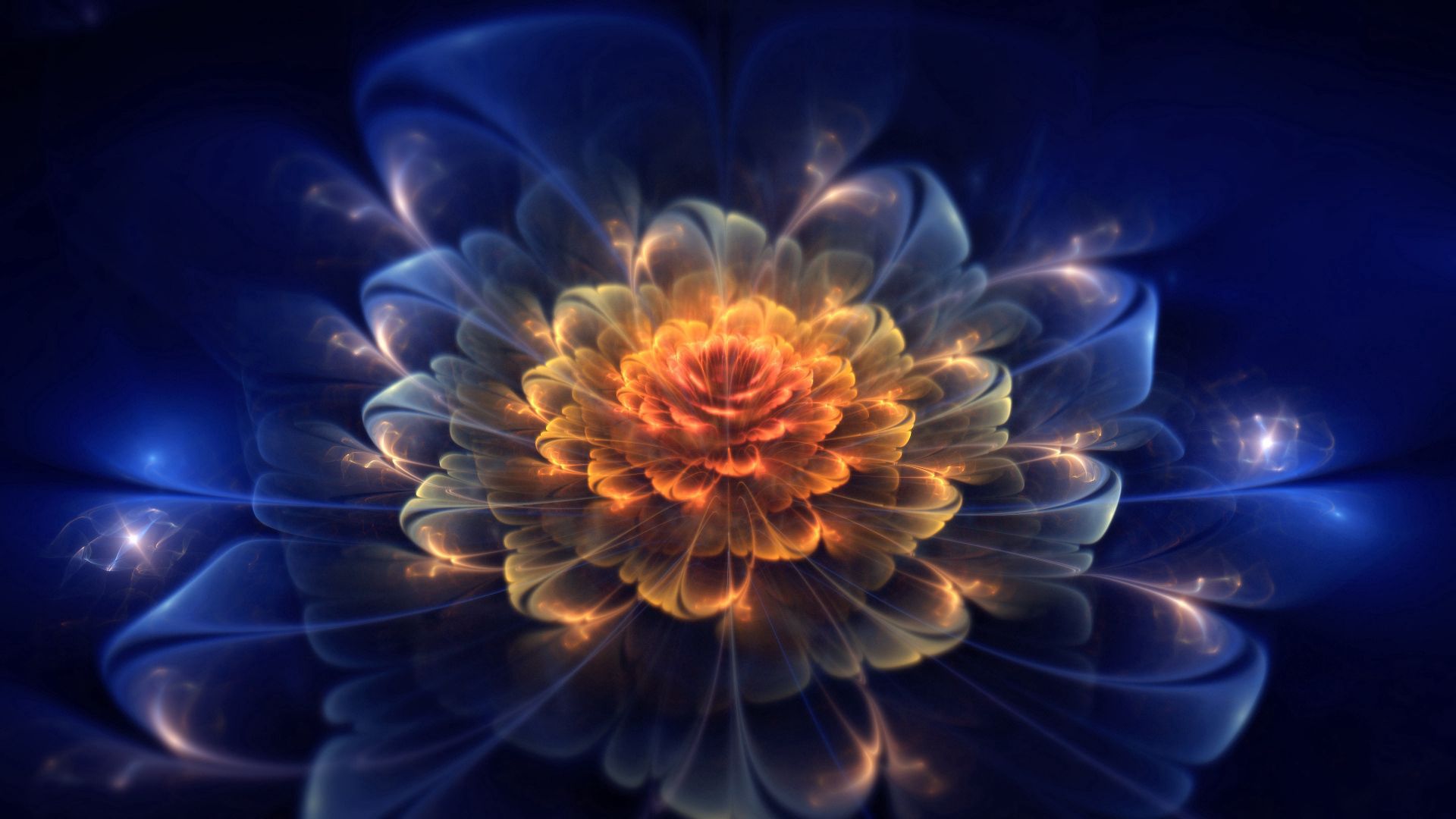 Download mobile wallpaper Flower, Shine, Light, Abstract, Fractal, Dark for free.