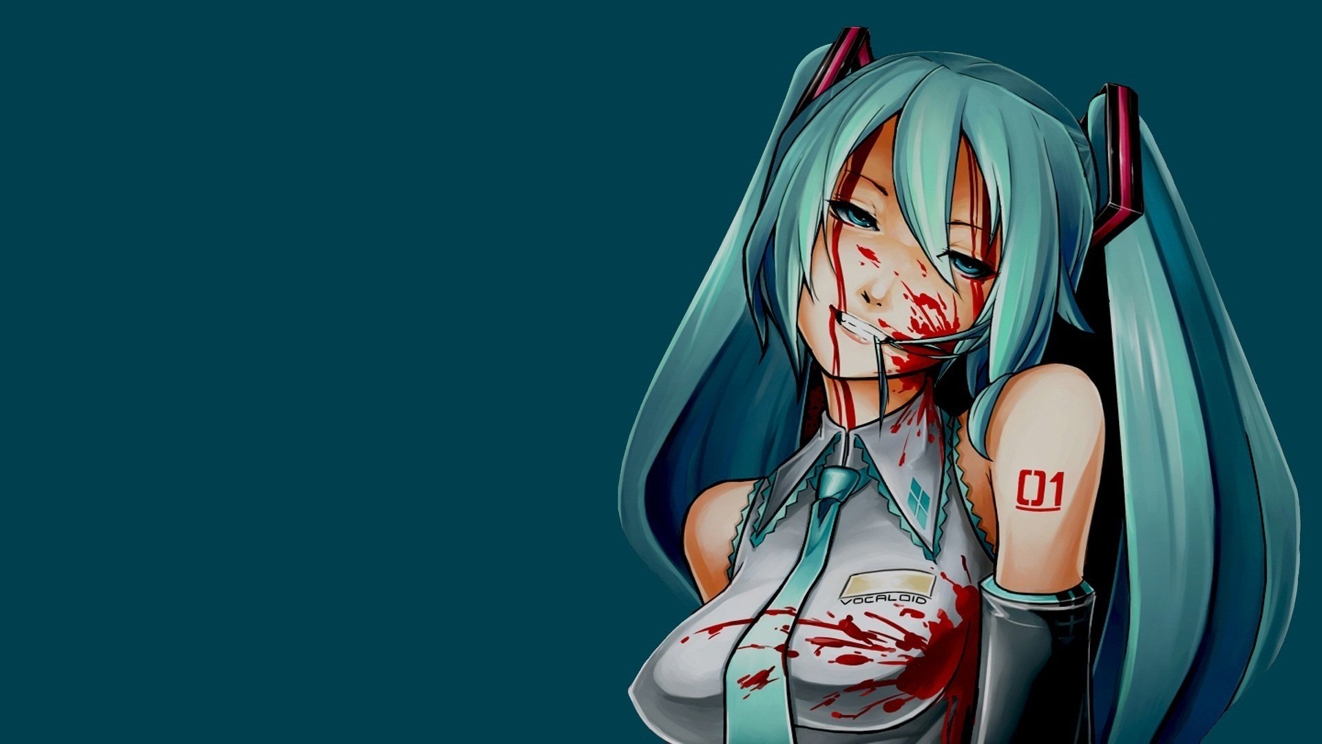 Free download wallpaper Anime, Blood, Vocaloid, Hatsune Miku on your PC desktop