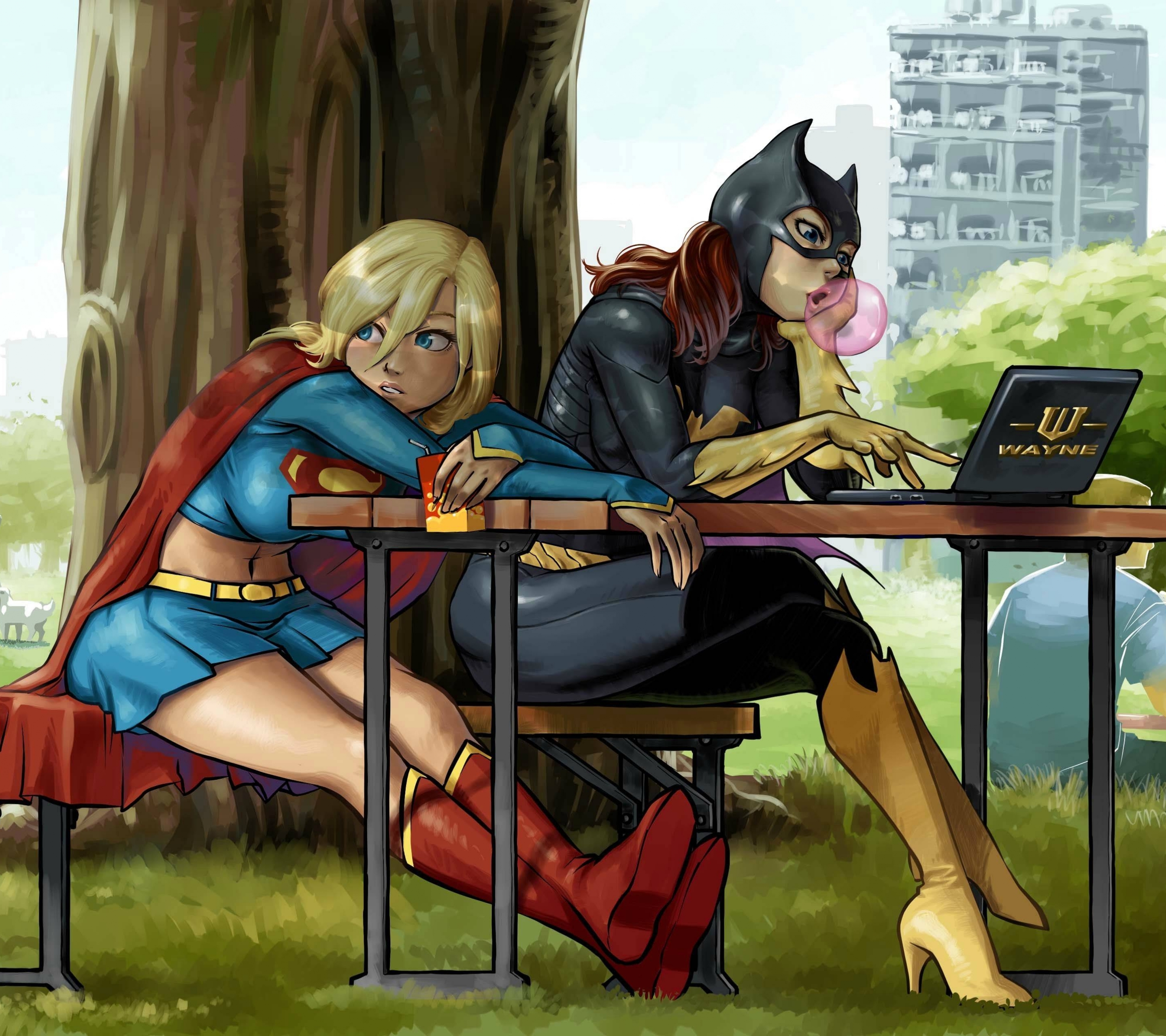 Free download wallpaper Comics, Dc Comics, Batgirl, Supergirl on your PC desktop